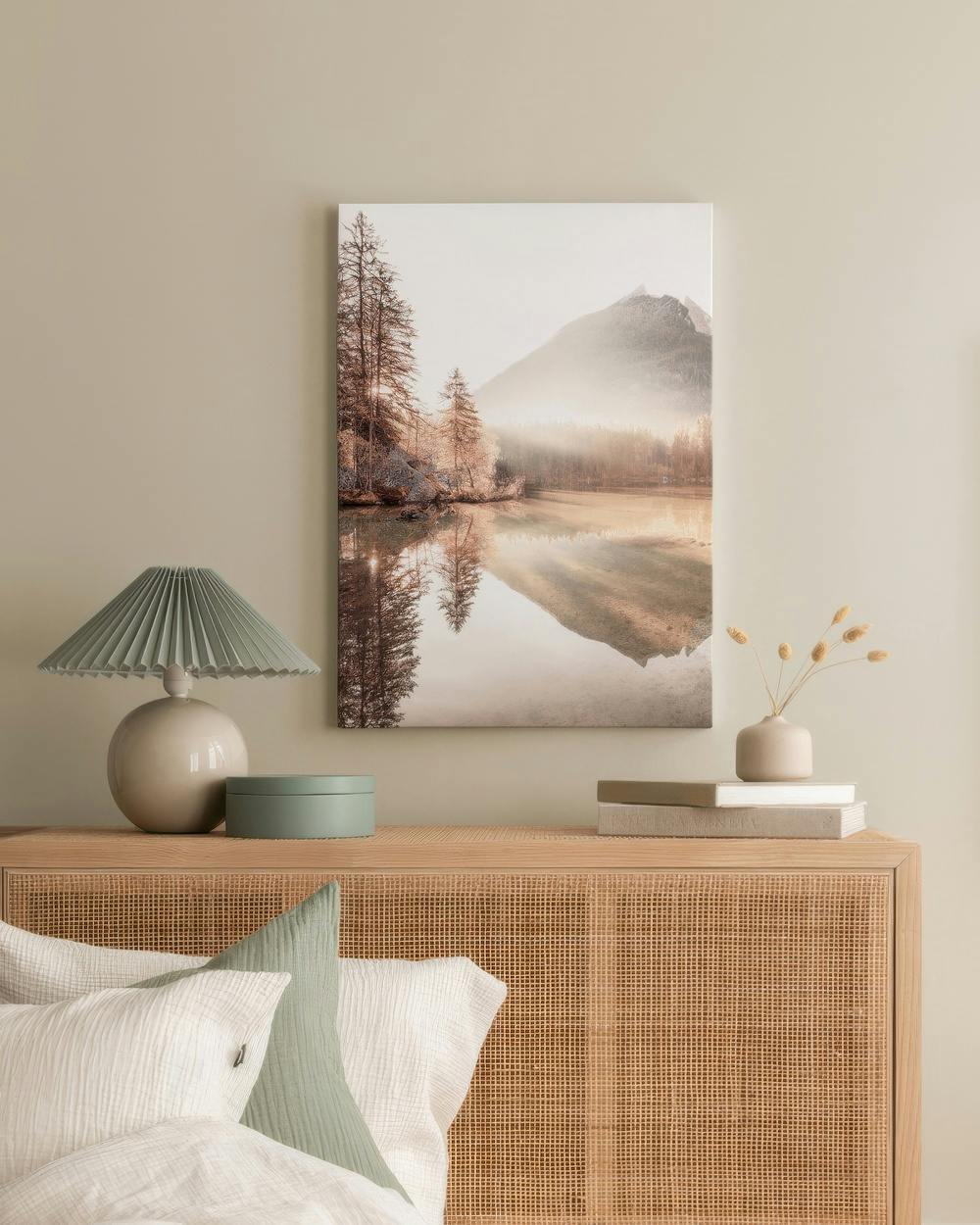 Canvas Prints - Misty Sunrise Canvas print (30x40 cm - Black Frame) - Poster Store