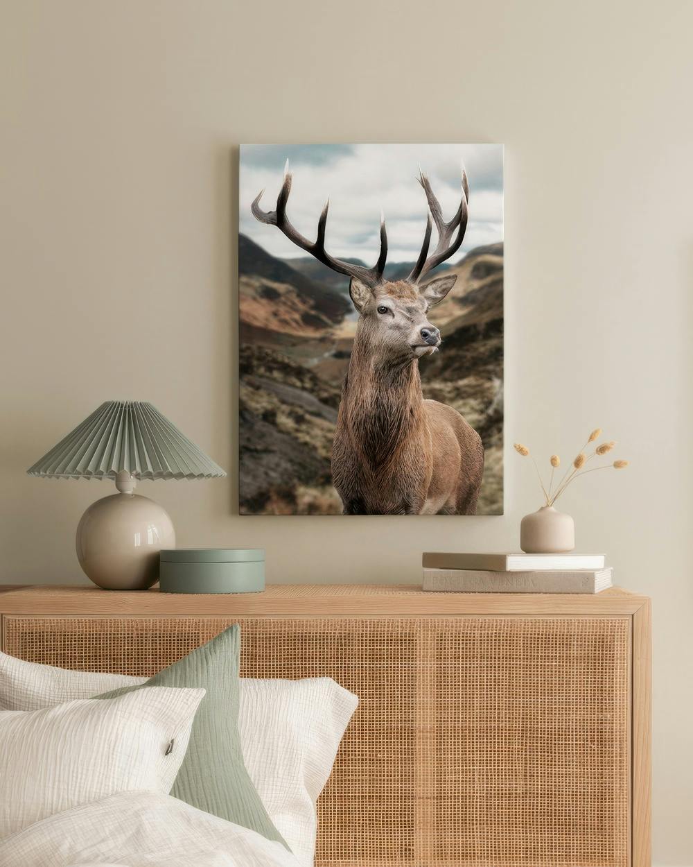 Canvas Prints - Majestic Deer Canvas print (50x70 cm - Black Frame) - Poster Store