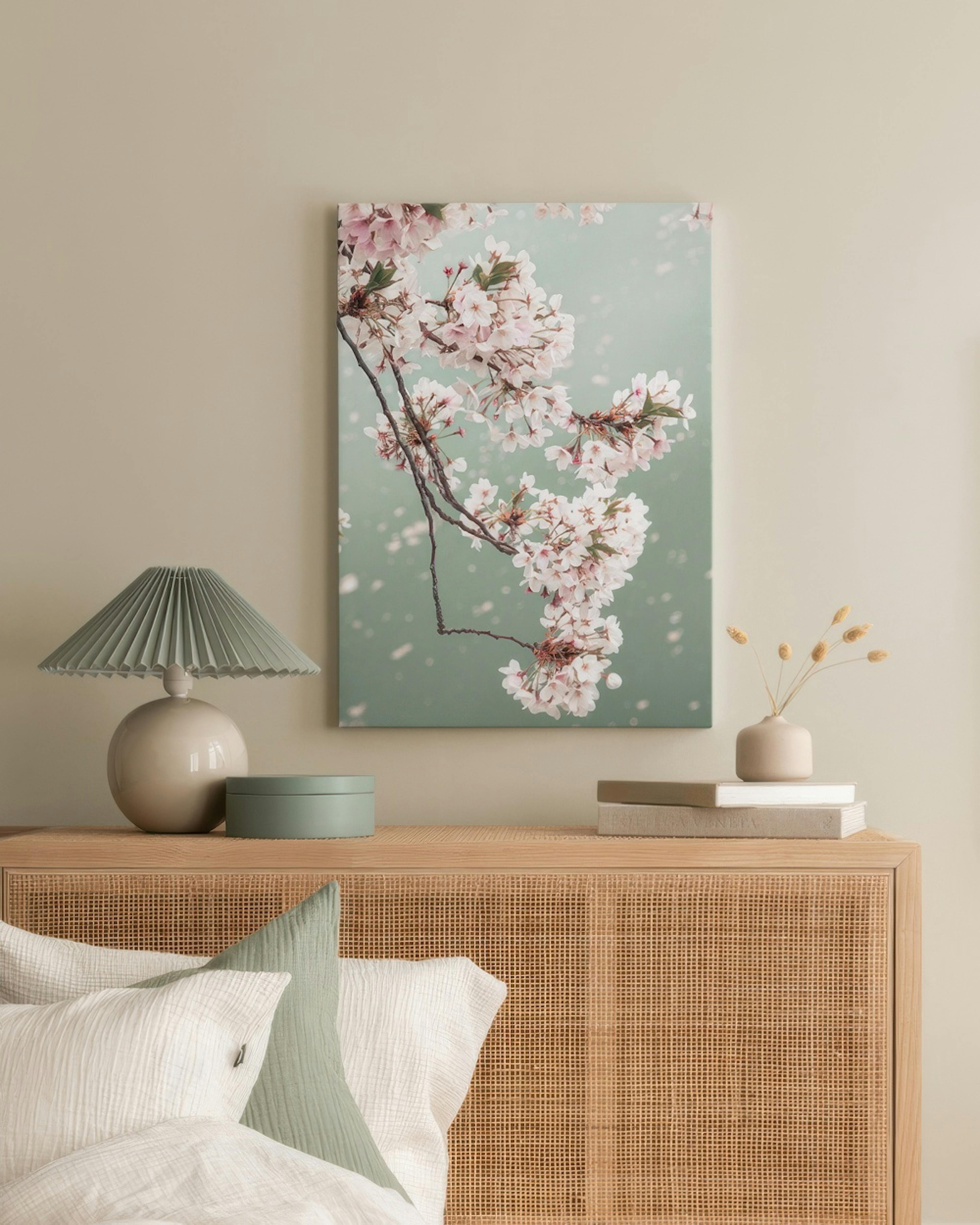 Kirsebærblomster Lerretsbilde thumbnail