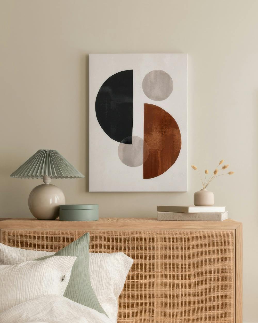 Canvas Prints - Graphic Shapes No2 Canvas print (50x70 cm - Black Frame) - Poster Store