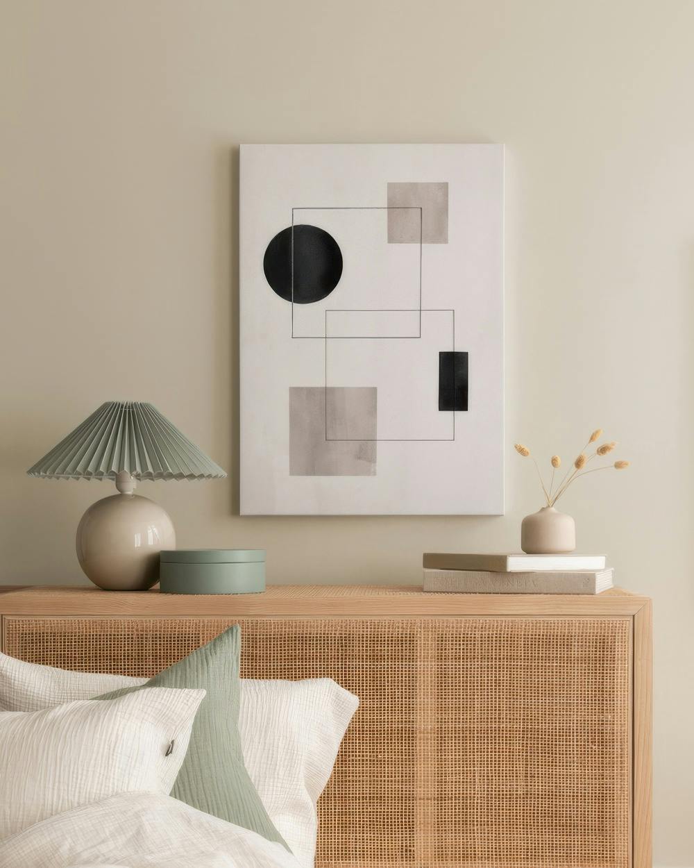 Canvas Prints - Graphic Shapes No6 Canvas print (50x70 cm - Black Frame) - Poster Store