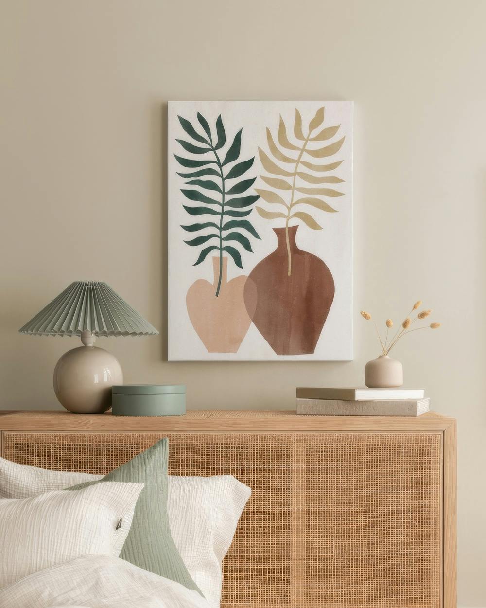 Canvas Prints - Plant Vases Canvas print (50x70 cm - Oak Frame) - Poster Store