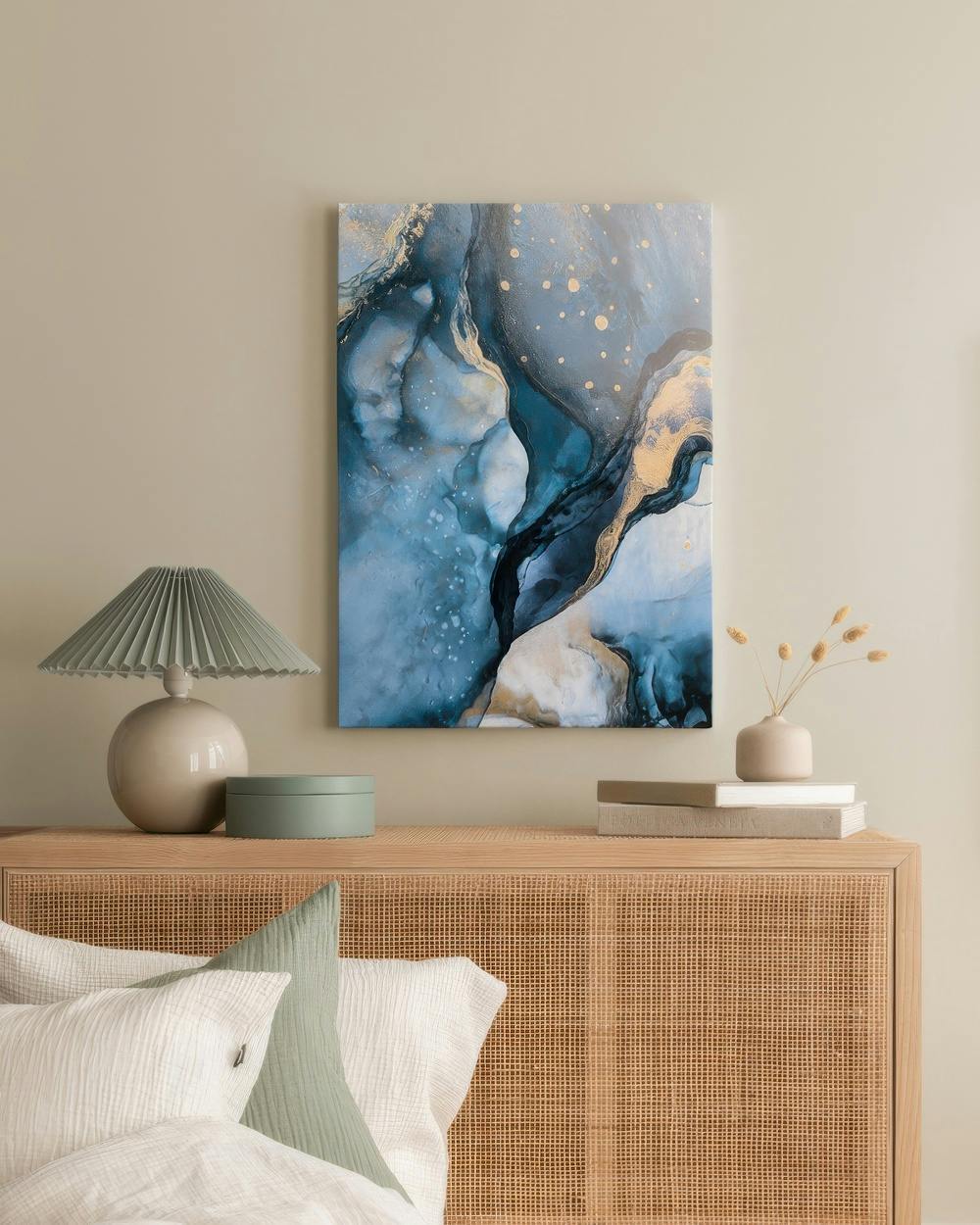 Canvas Prints - Abstract Blue Watercolour No1 Canvas print (50x70 cm) - Poster Store