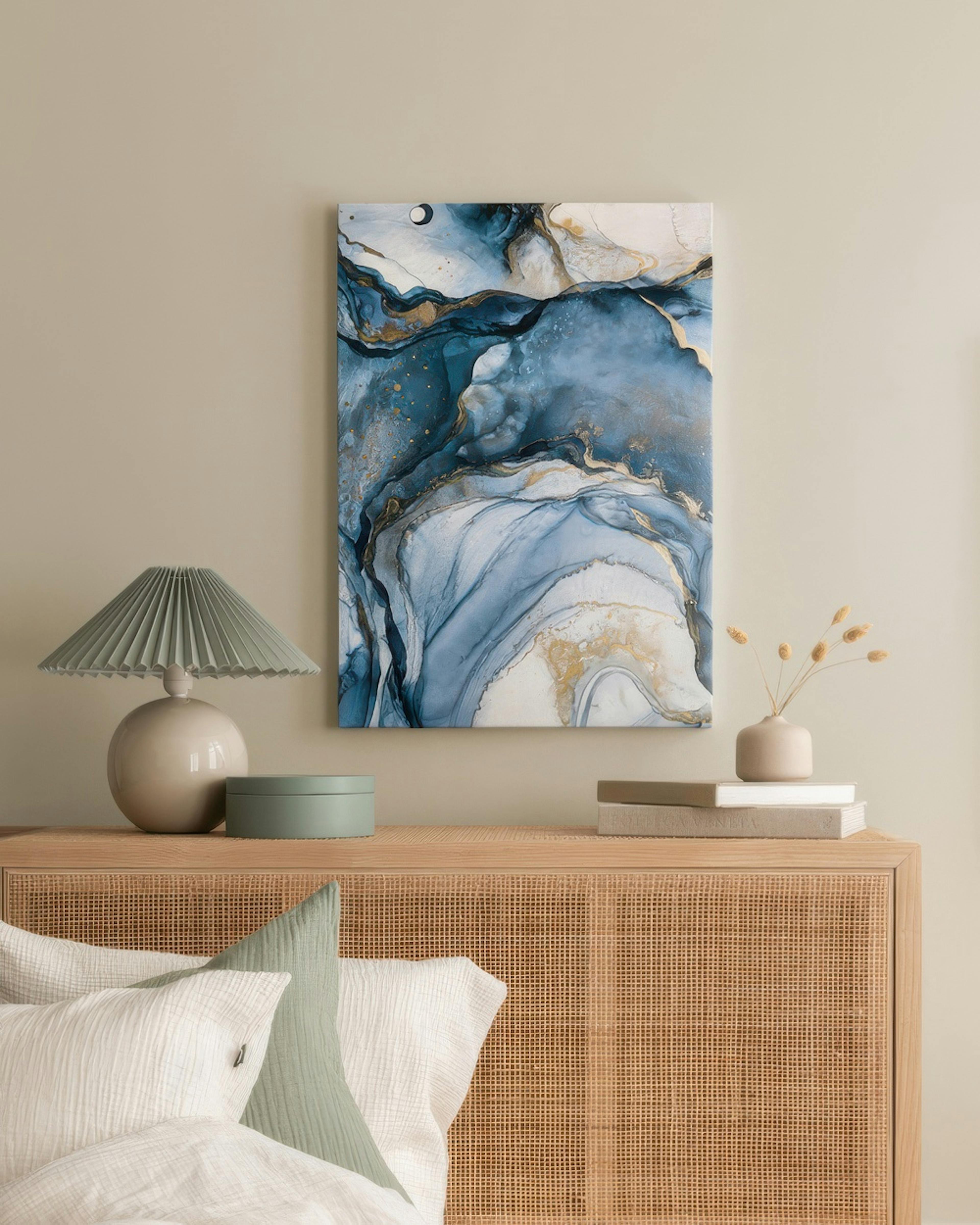 Abstract Blue Watercolour No2 Canvas print thumbnail