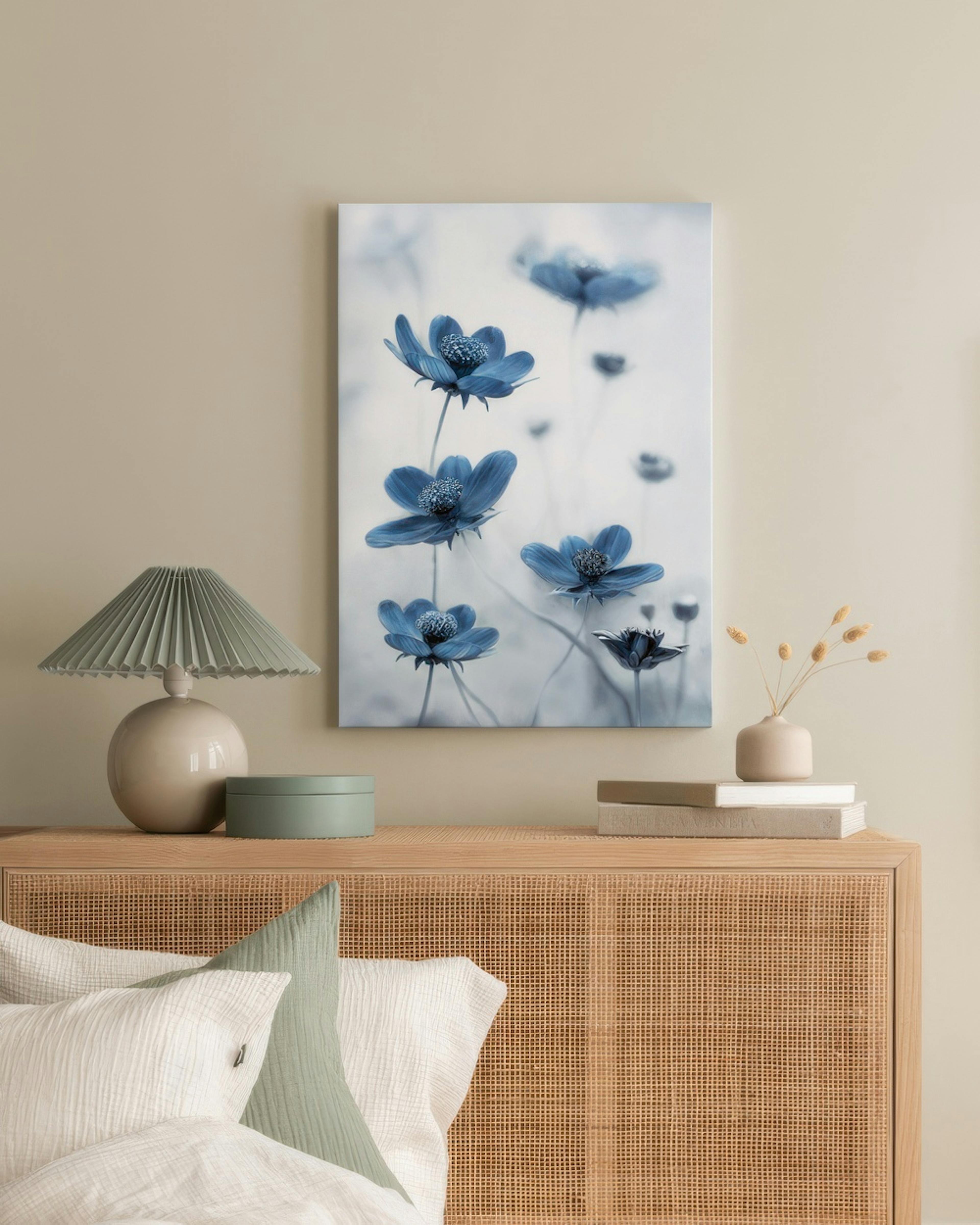 Fleurs Cosmos Bleues Toile thumbnail