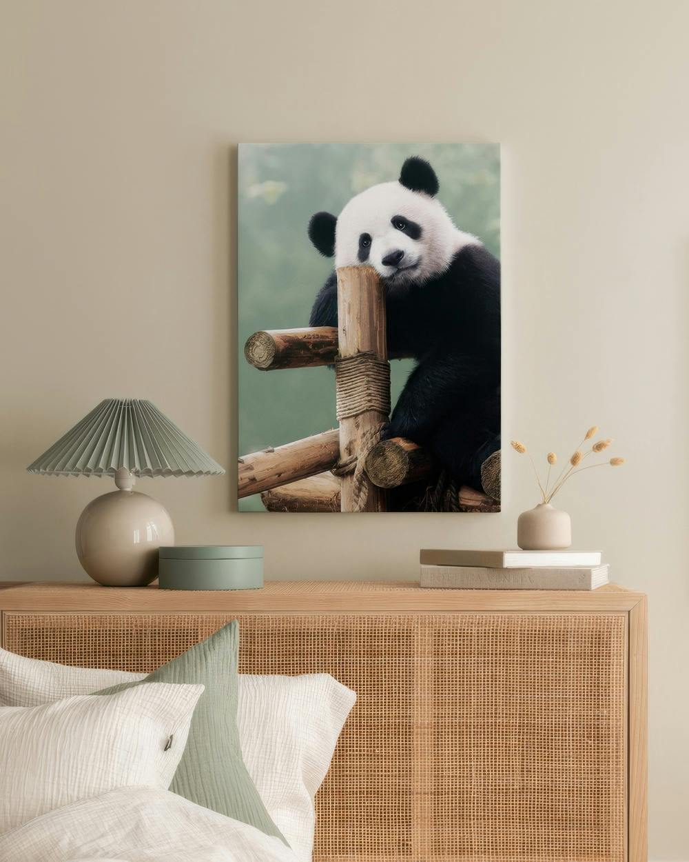 Canvas Prints - Giant Panda Canvas print (50x70 cm - Oak Frame) - Poster Store