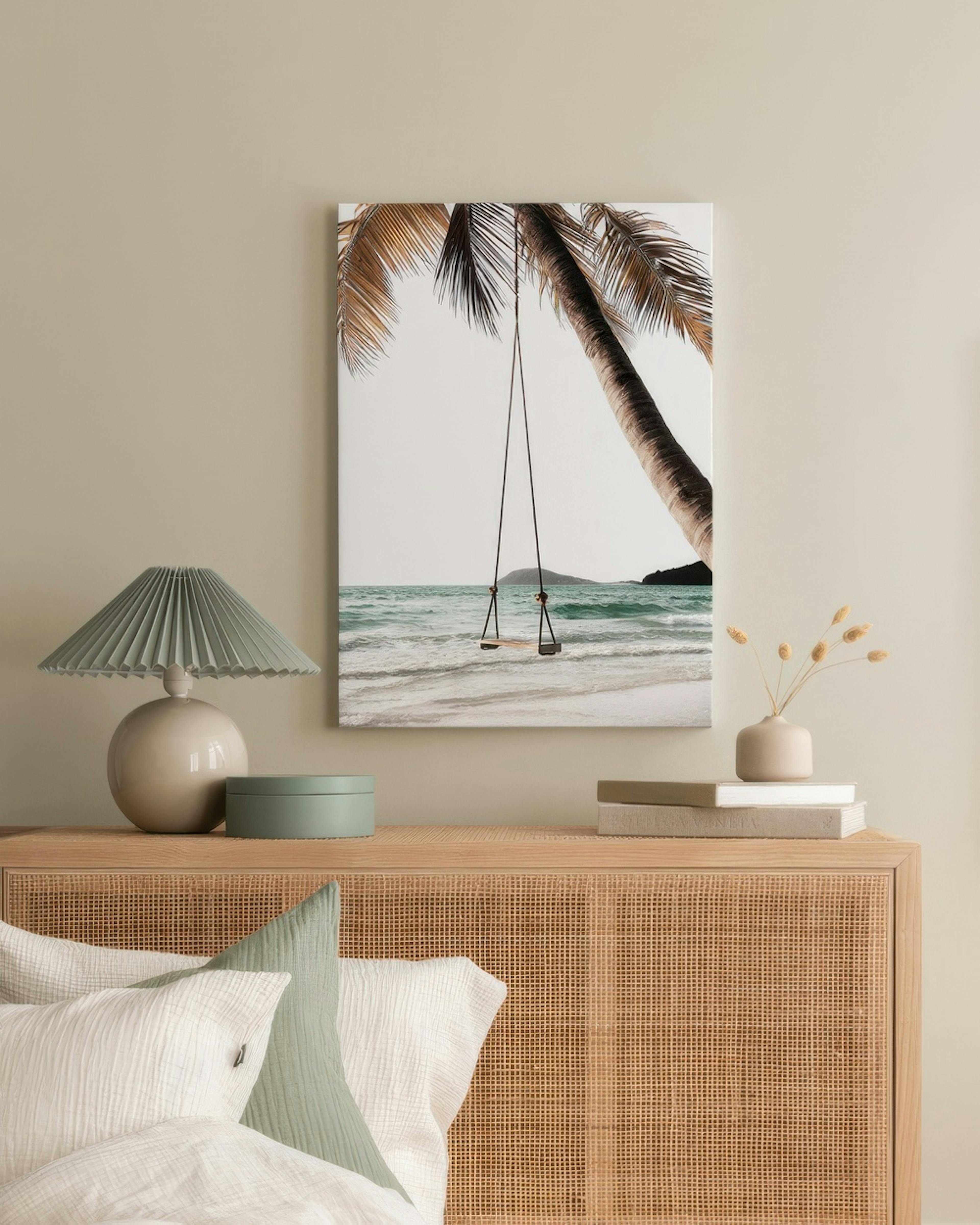 Palm Tree Swing Stampa su tela thumbnail