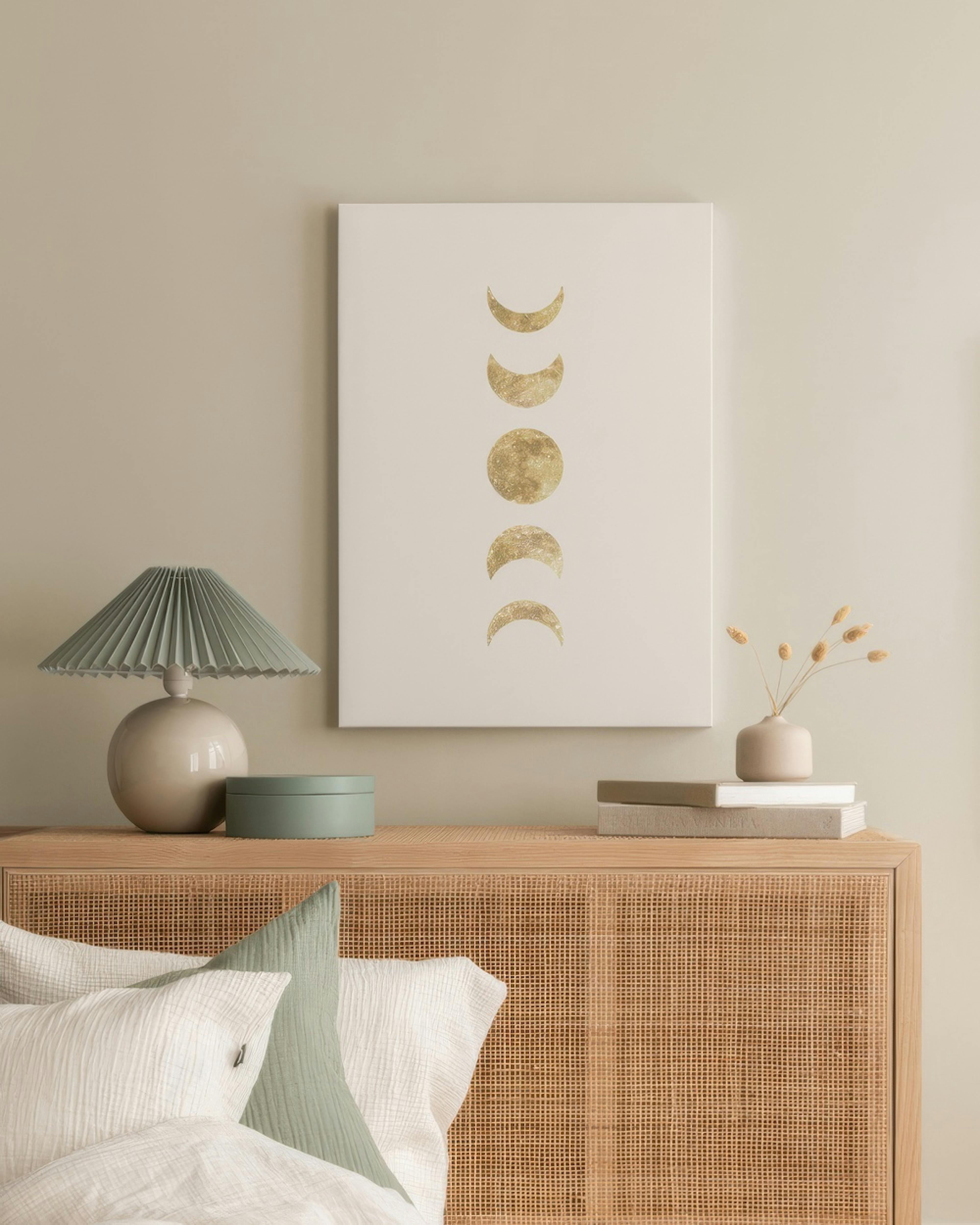 Golden Moon Phases Canvas print thumbnail