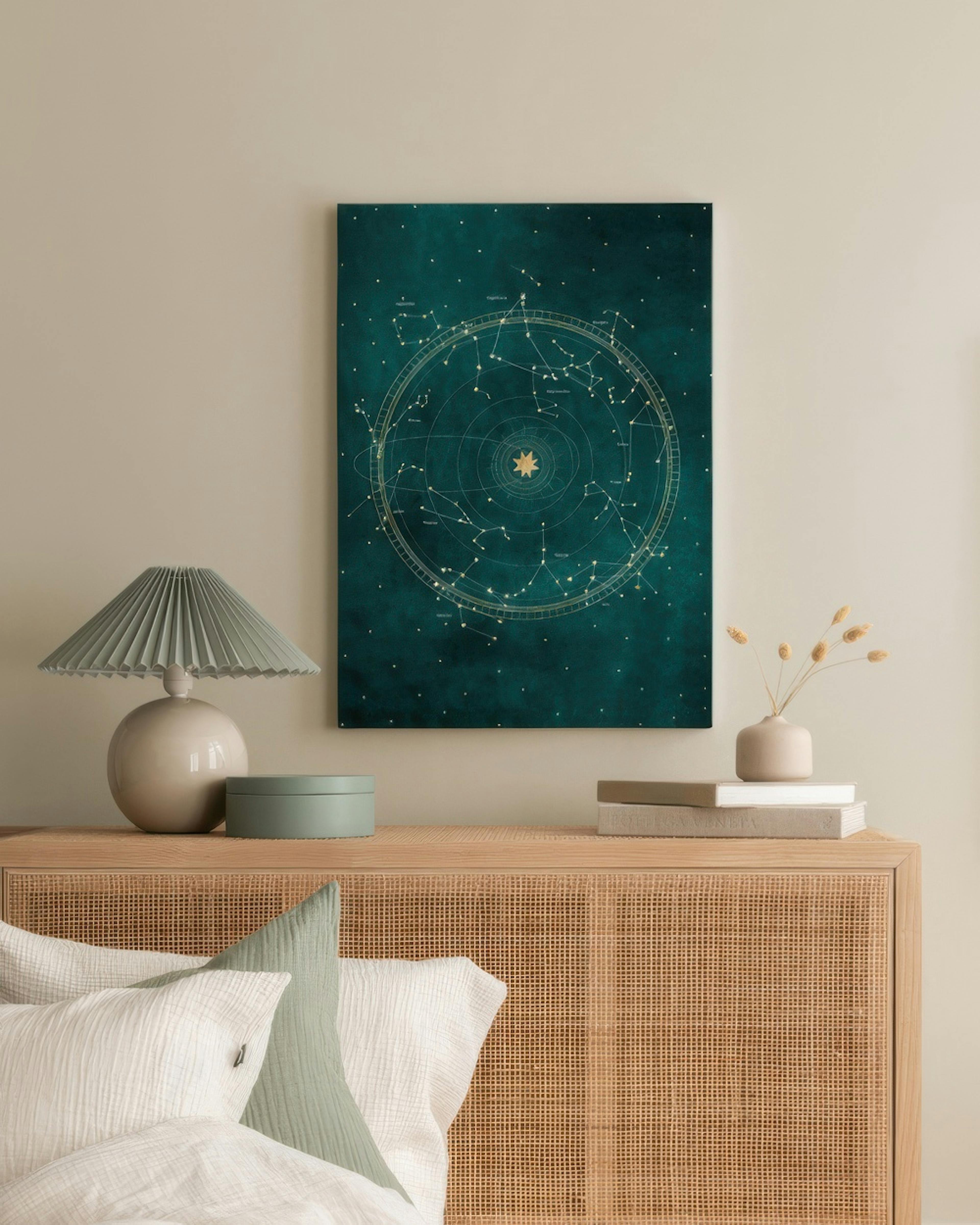 Stampa su tela Mappa Segni Zodiacali thumbnail