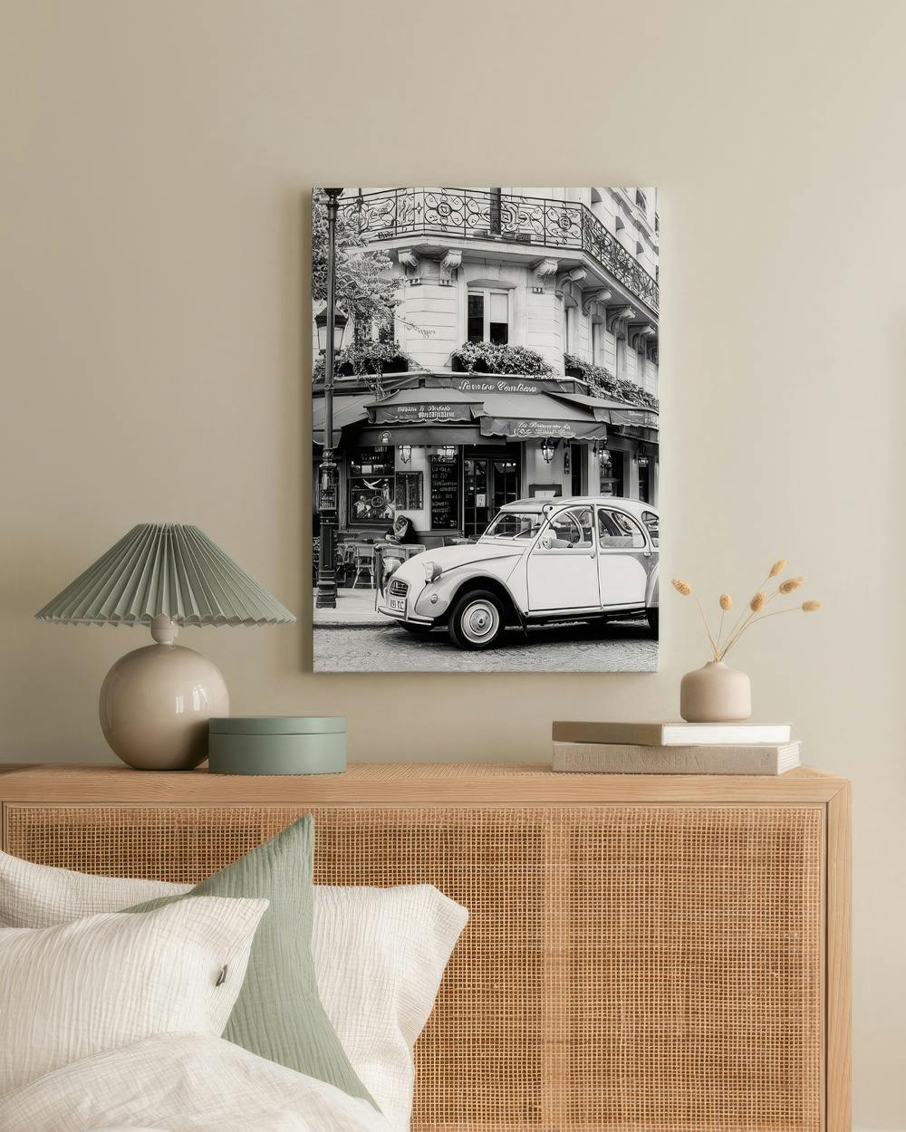 Canvas Prints - Paris Corner Canvas print (50x70 cm - Oak Frame) - Poster Store