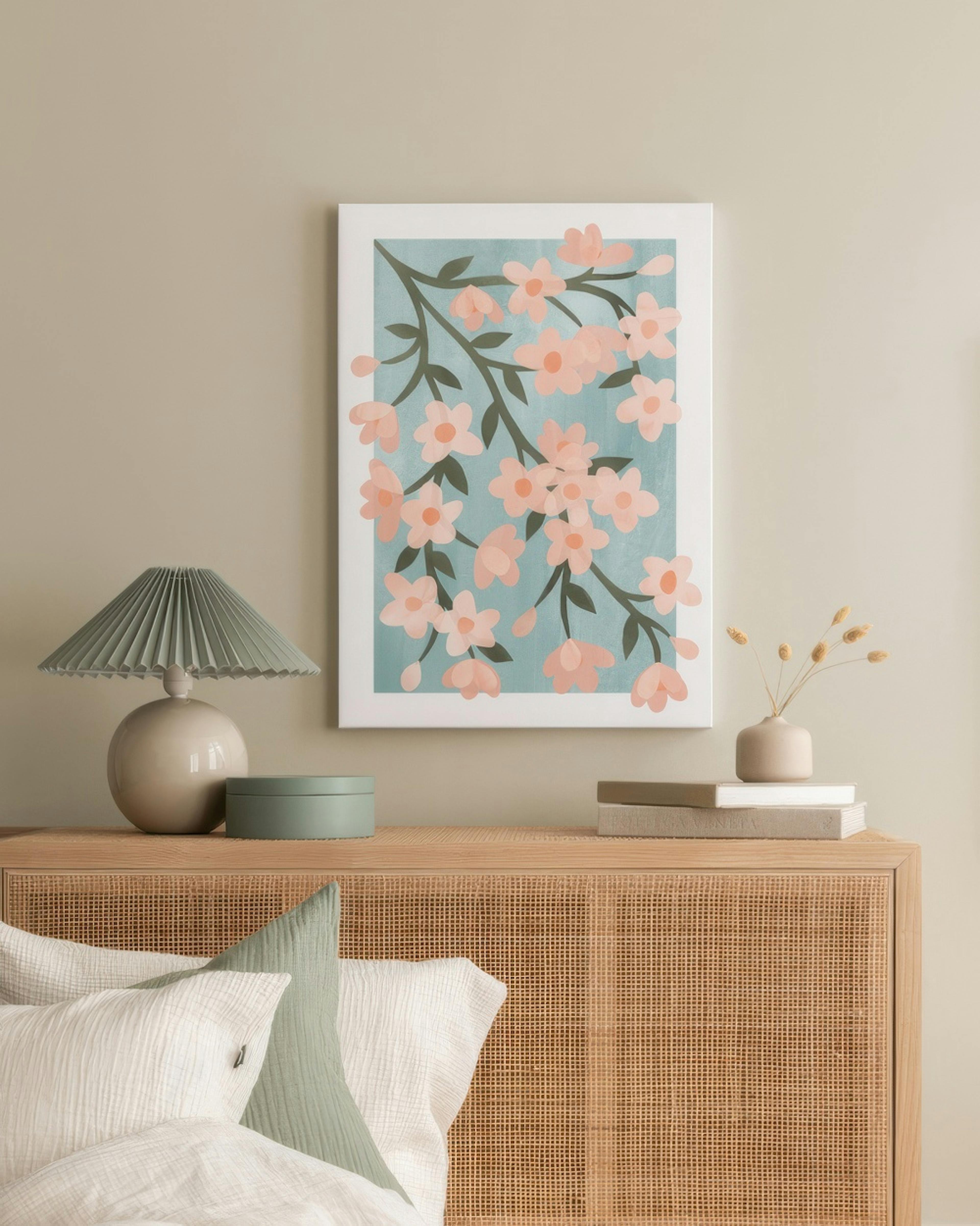 Abstrakt Kirsebærblomst Lerretsbilde thumbnail