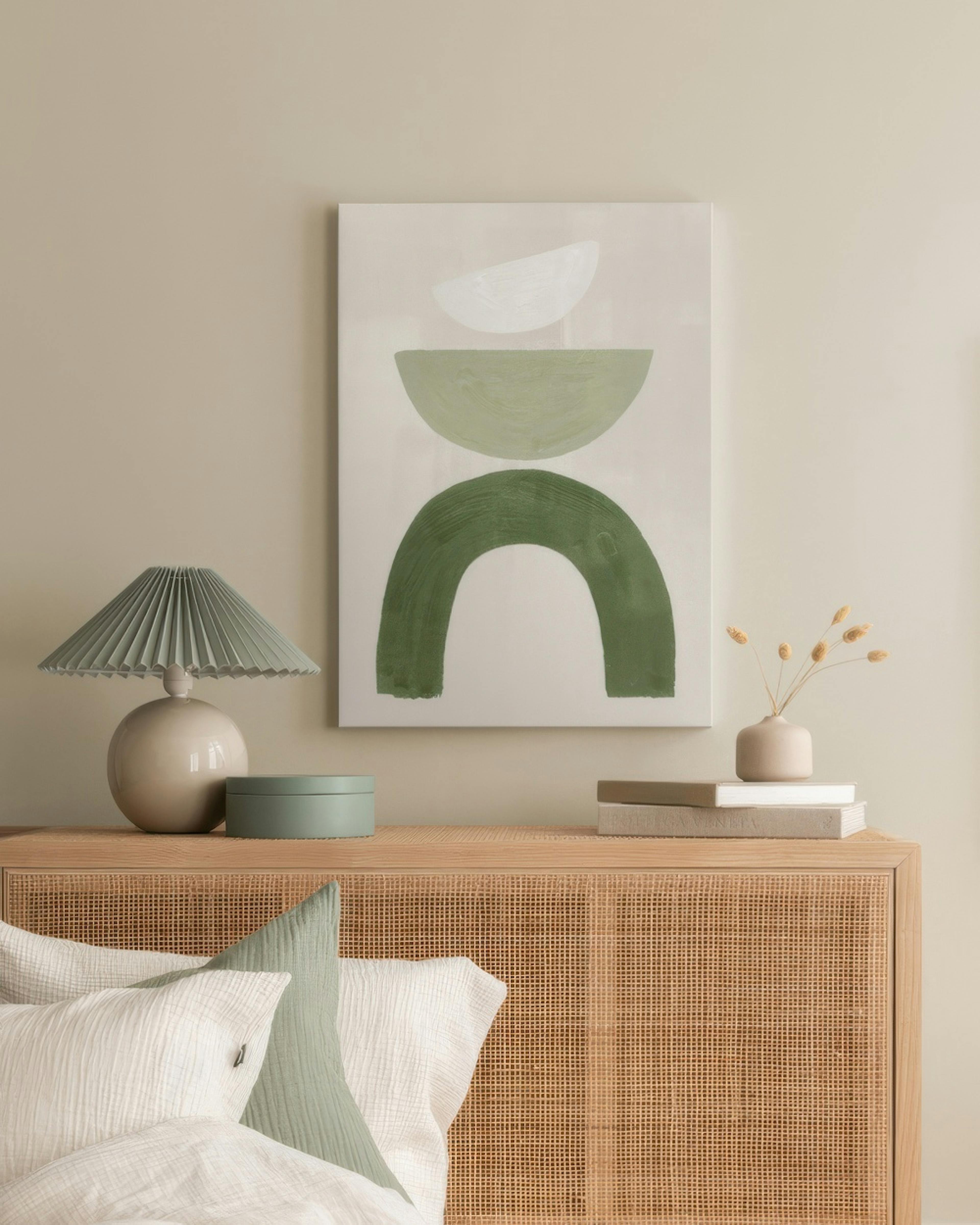 Green Graphic Shapes No1 Canvas print thumbnail