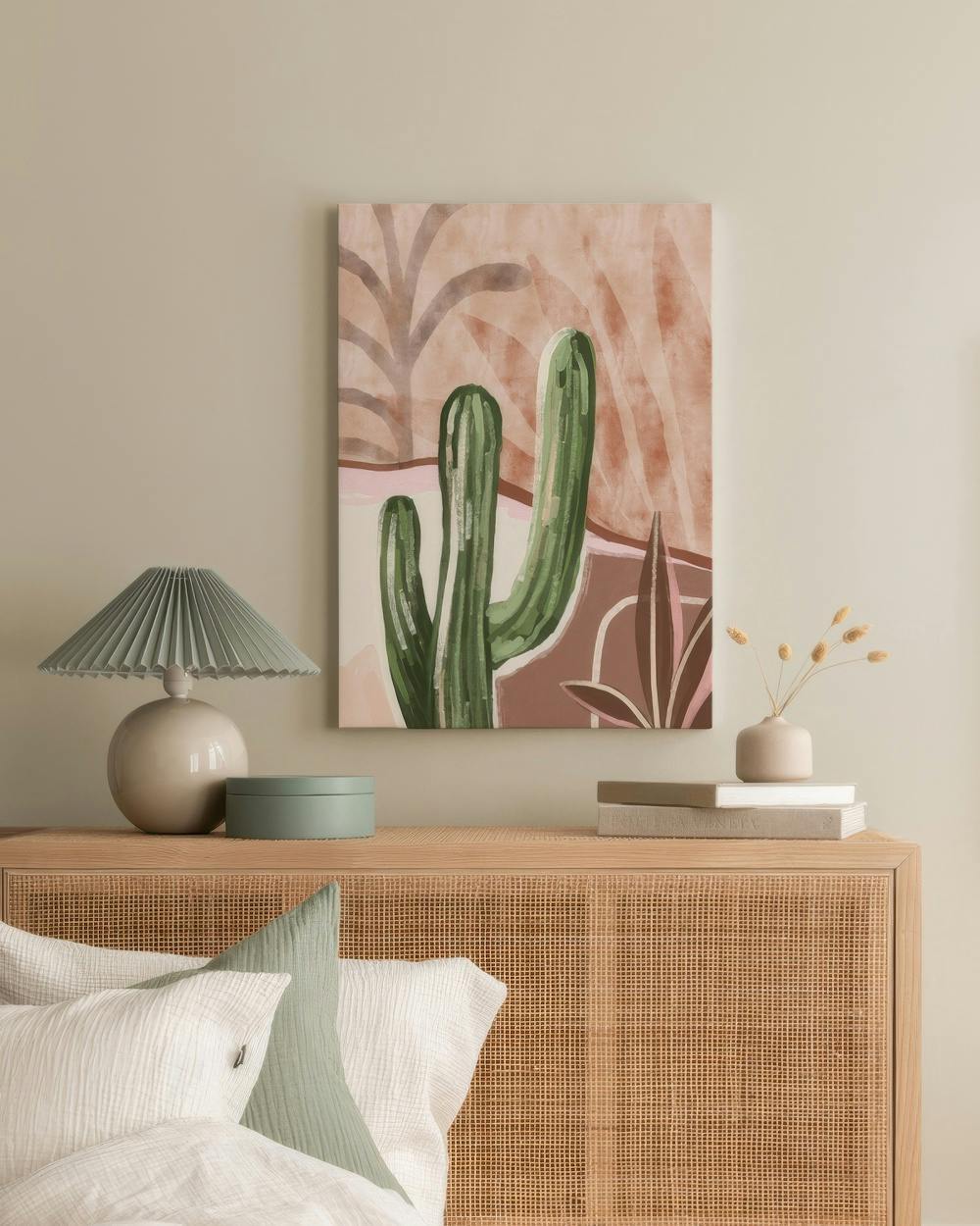 Canvas Prints - Cactus Art Canvas print (30x40 cm - Black Frame) - Poster Store