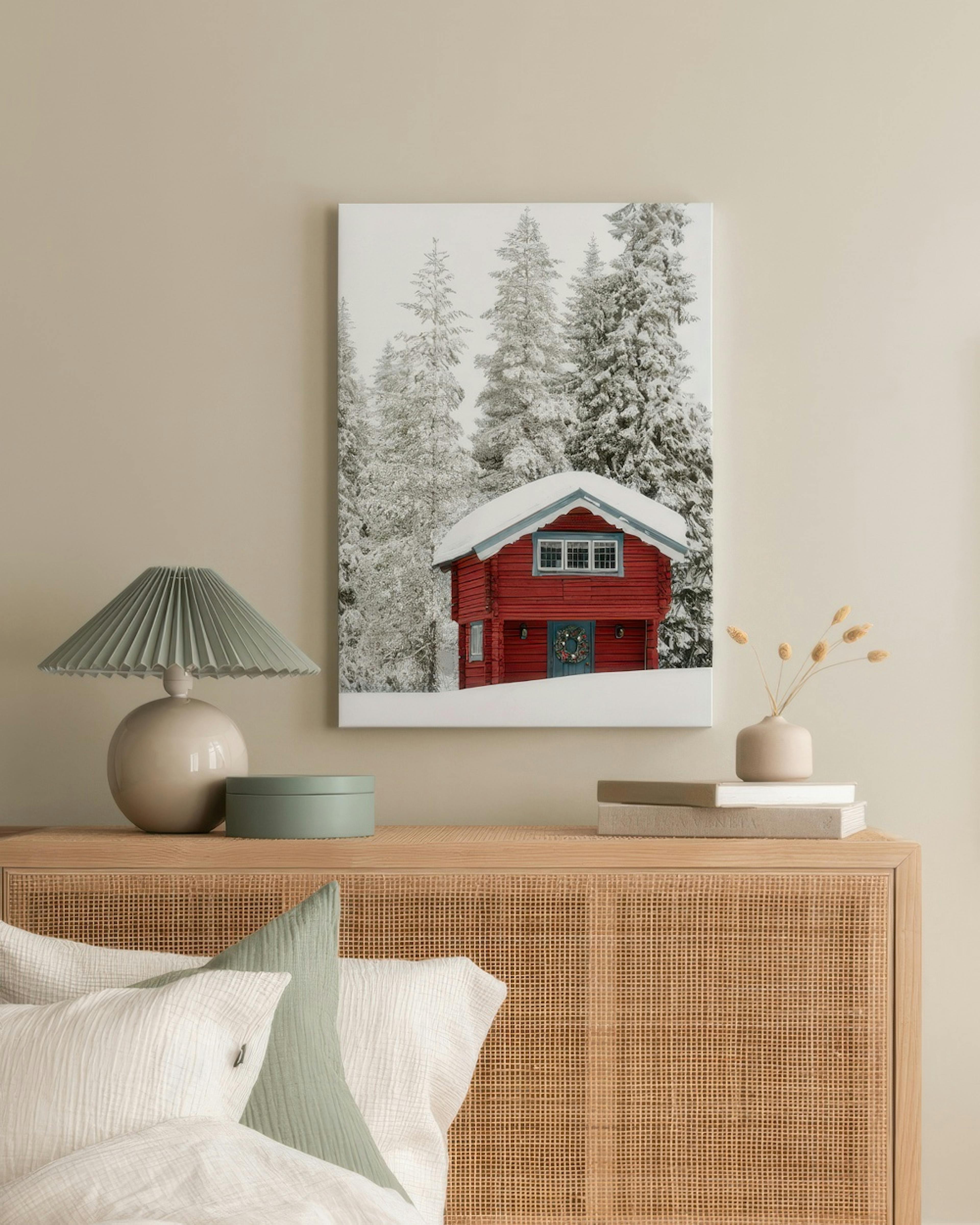 Red Holiday Cabin Toile thumbnail