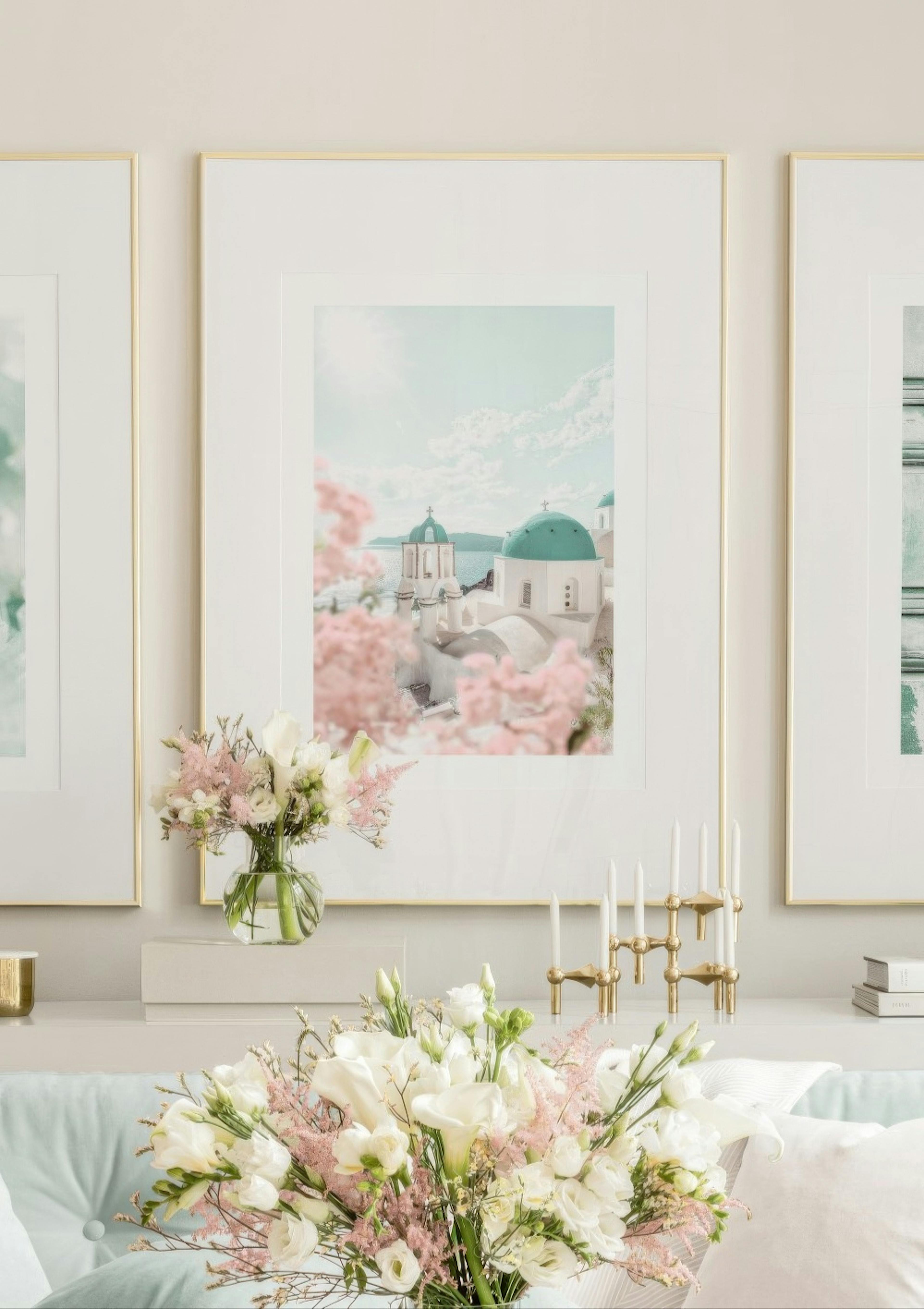 Blooming Santorini Poster thumbnail