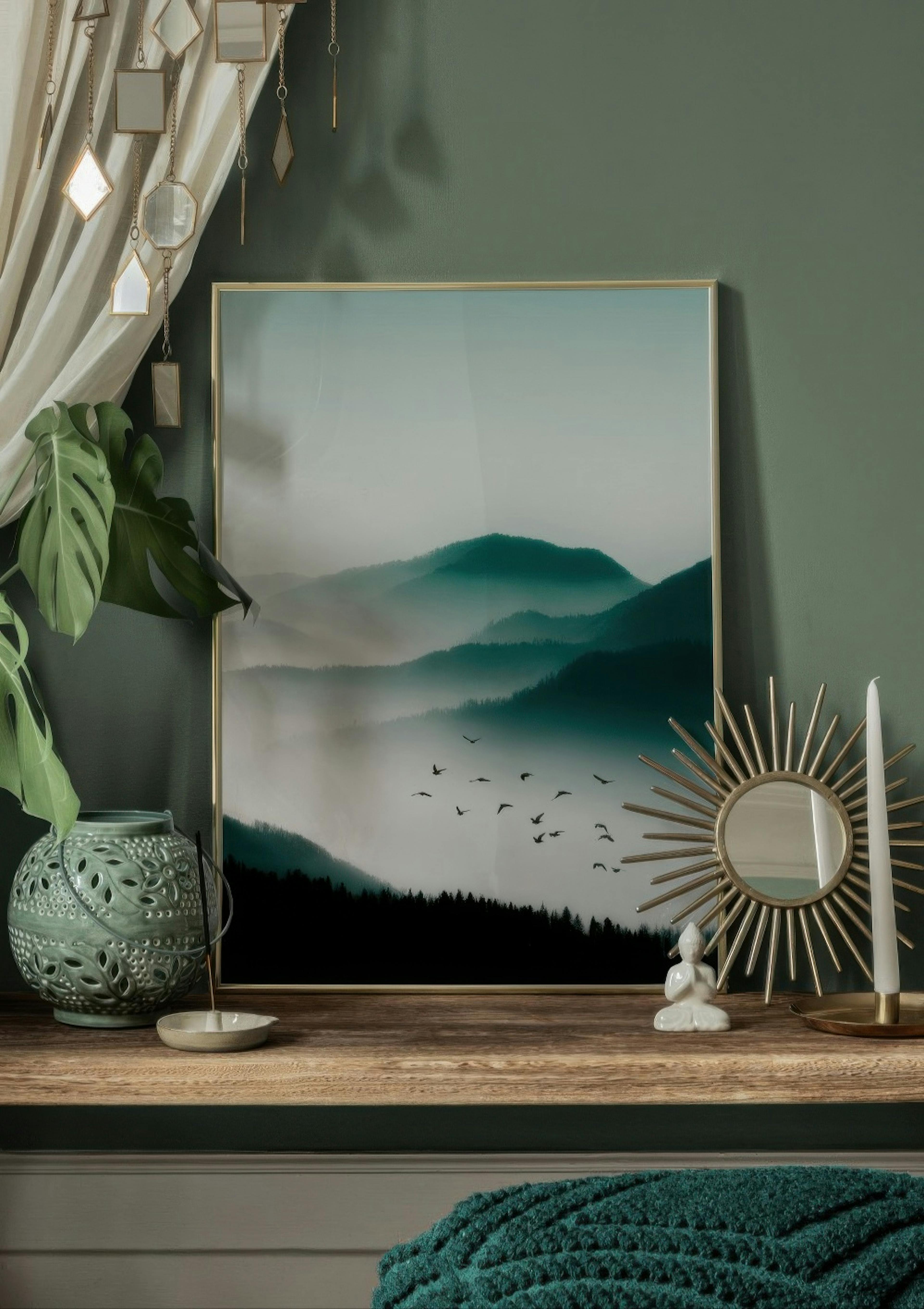 Birds Over Mountain Poster thumbnail