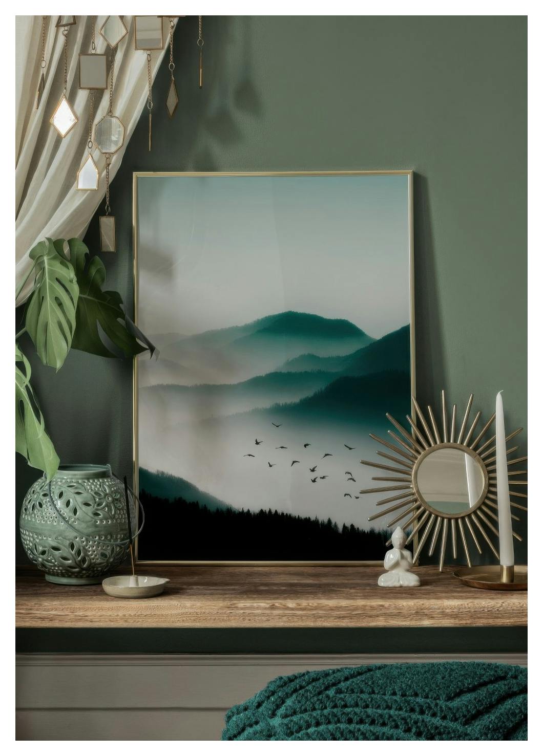 Birds Over Mountain Poster (50x70 cm) - Poster Store
