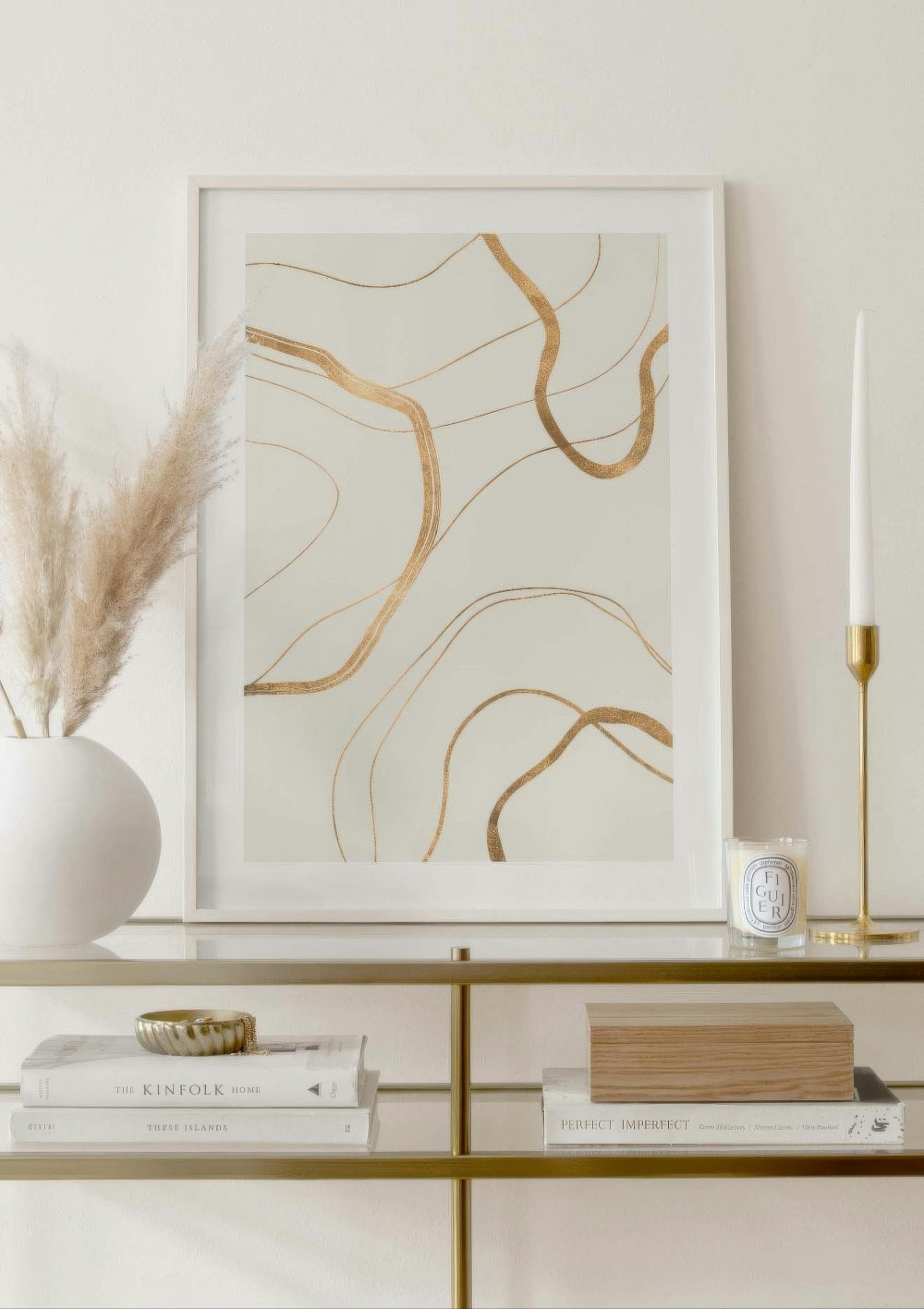Golden Abstract Lines Poster thumbnail