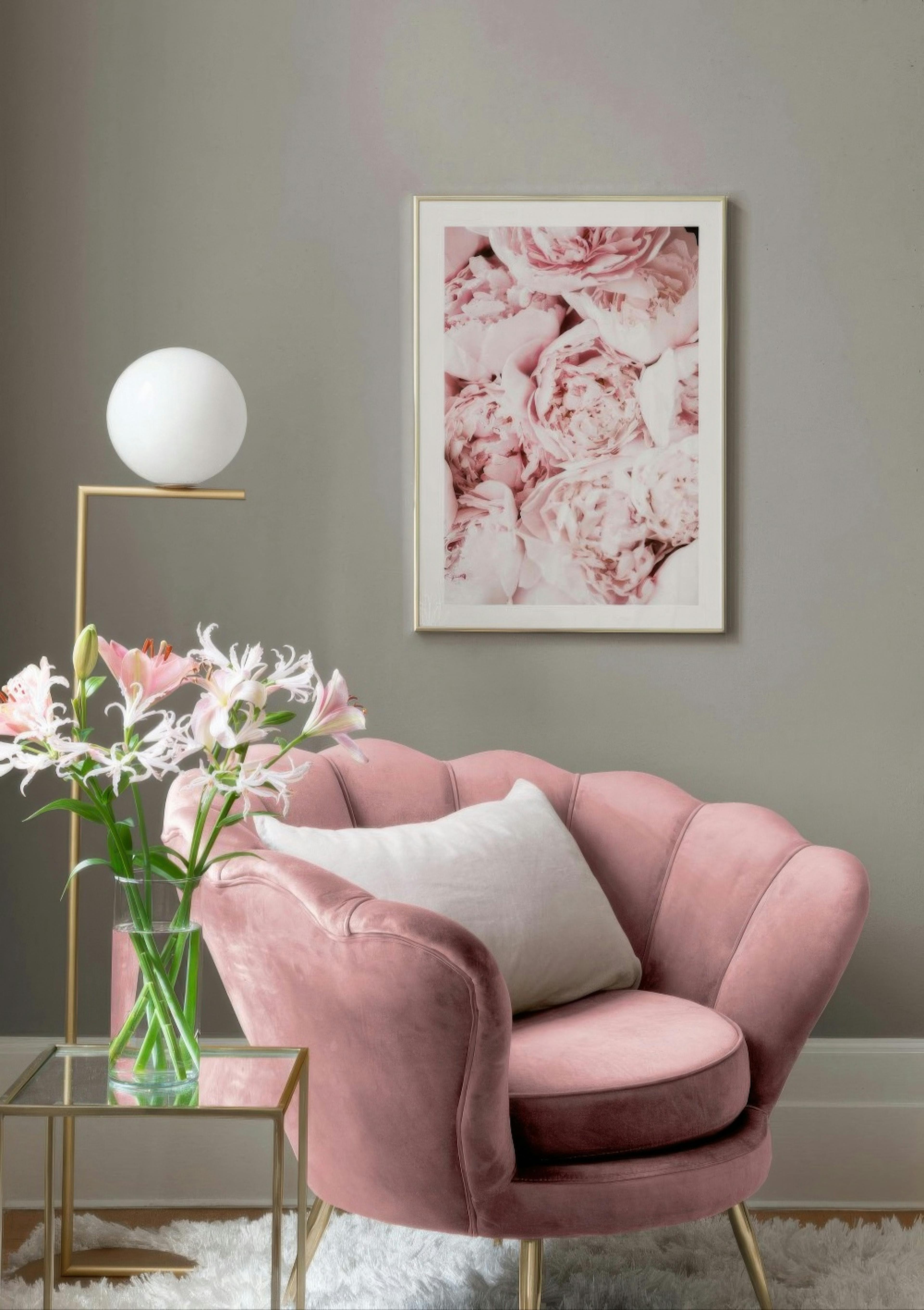 Light Pink Peonies Poster thumbnail
