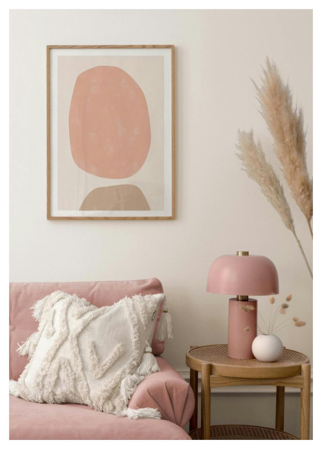 Pink and Beige Abstract No1 Poster (30x40 cm) - Poster Store