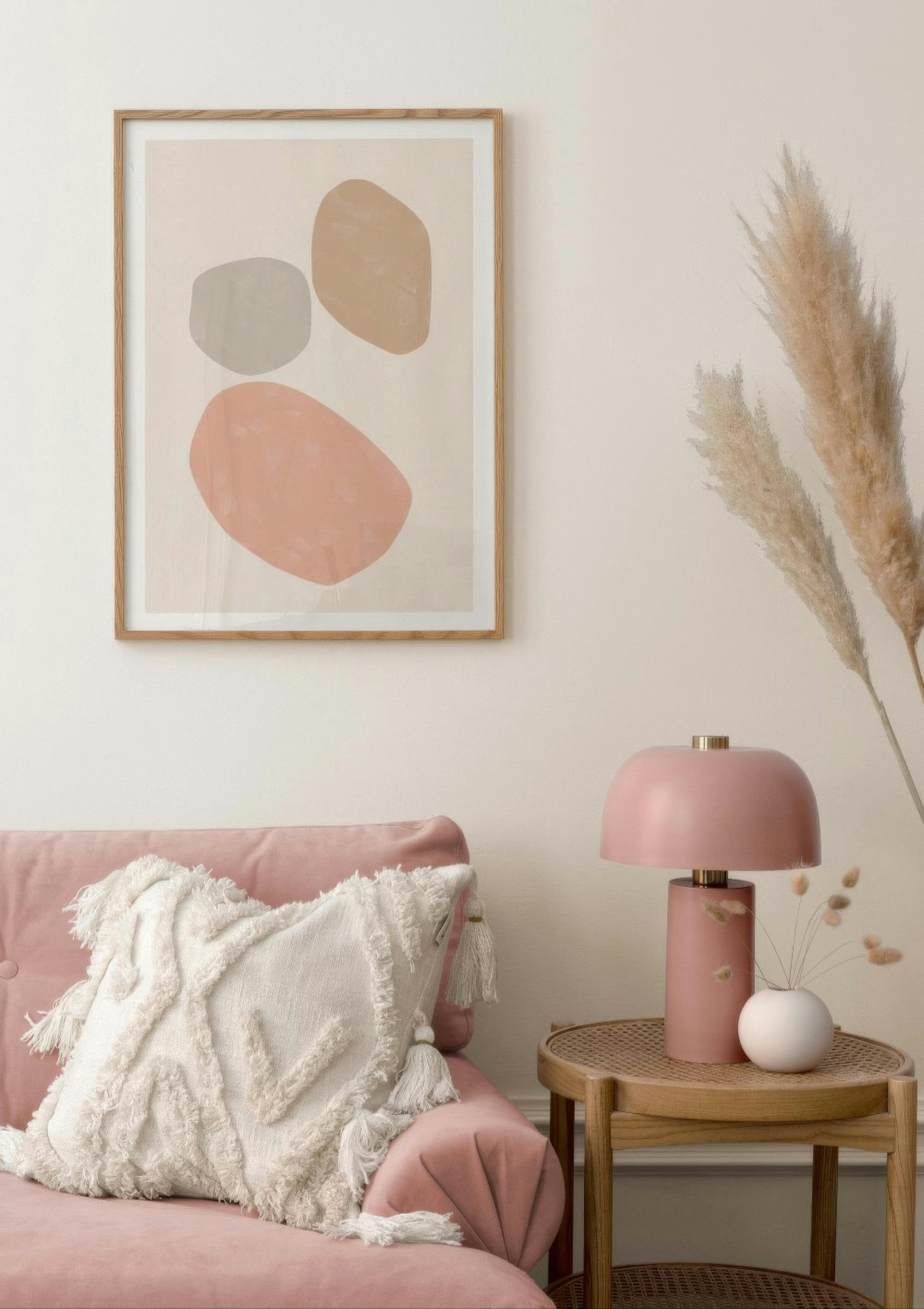 Rose et Beige Abstrait No2 Poster thumbnail