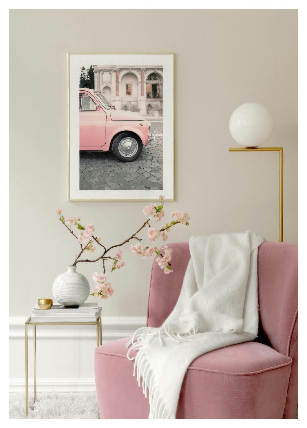 Pink Car Poster (30x40 cm) - Poster Store
