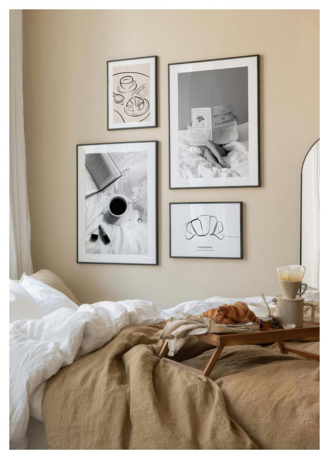 Croissant Line Art Poster (21x30 cm) - Poster Store