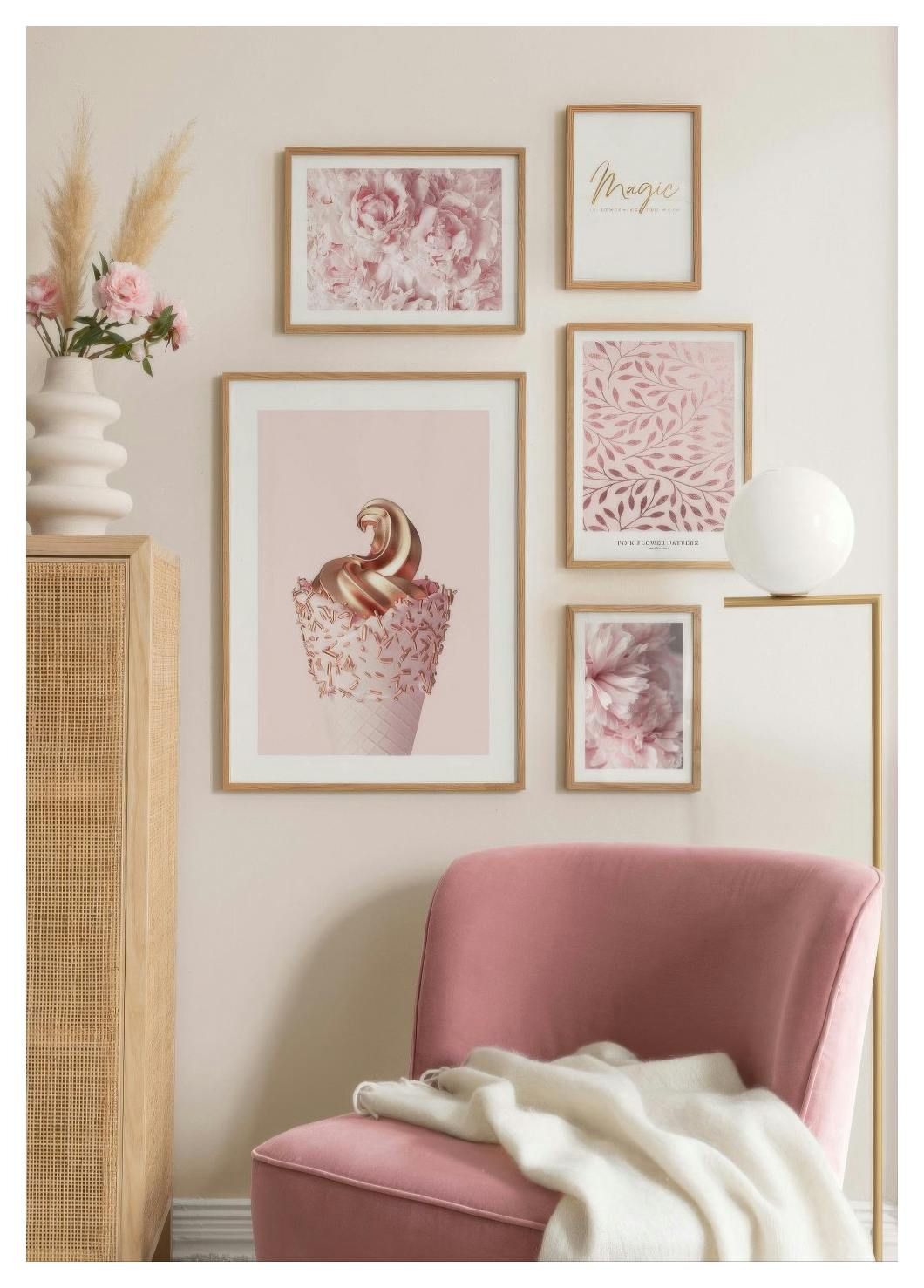 Soft Pink Peonies Poster (30x40 cm) - Poster Store