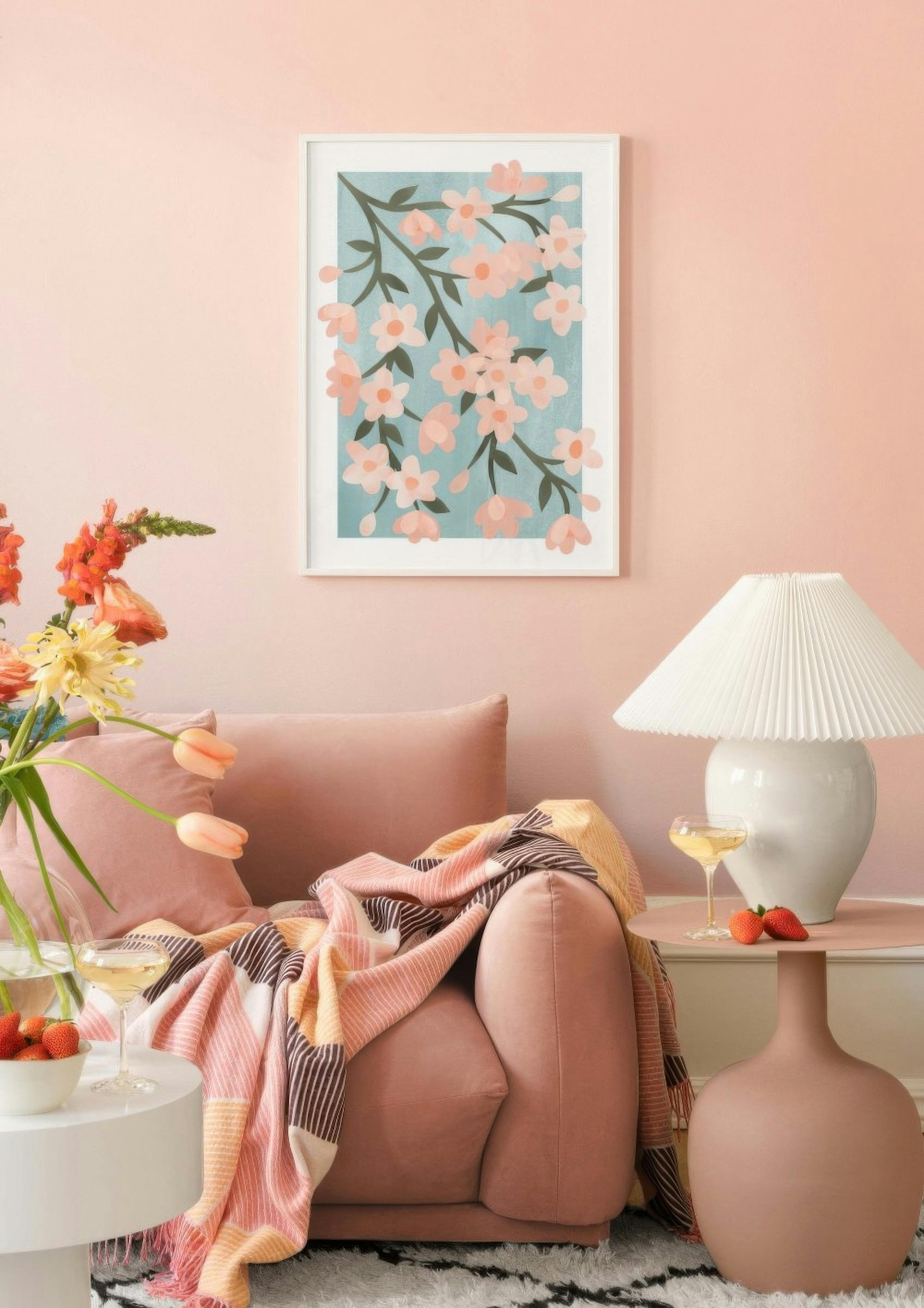 Cerisier en Fleurs Abstrait Poster thumbnail