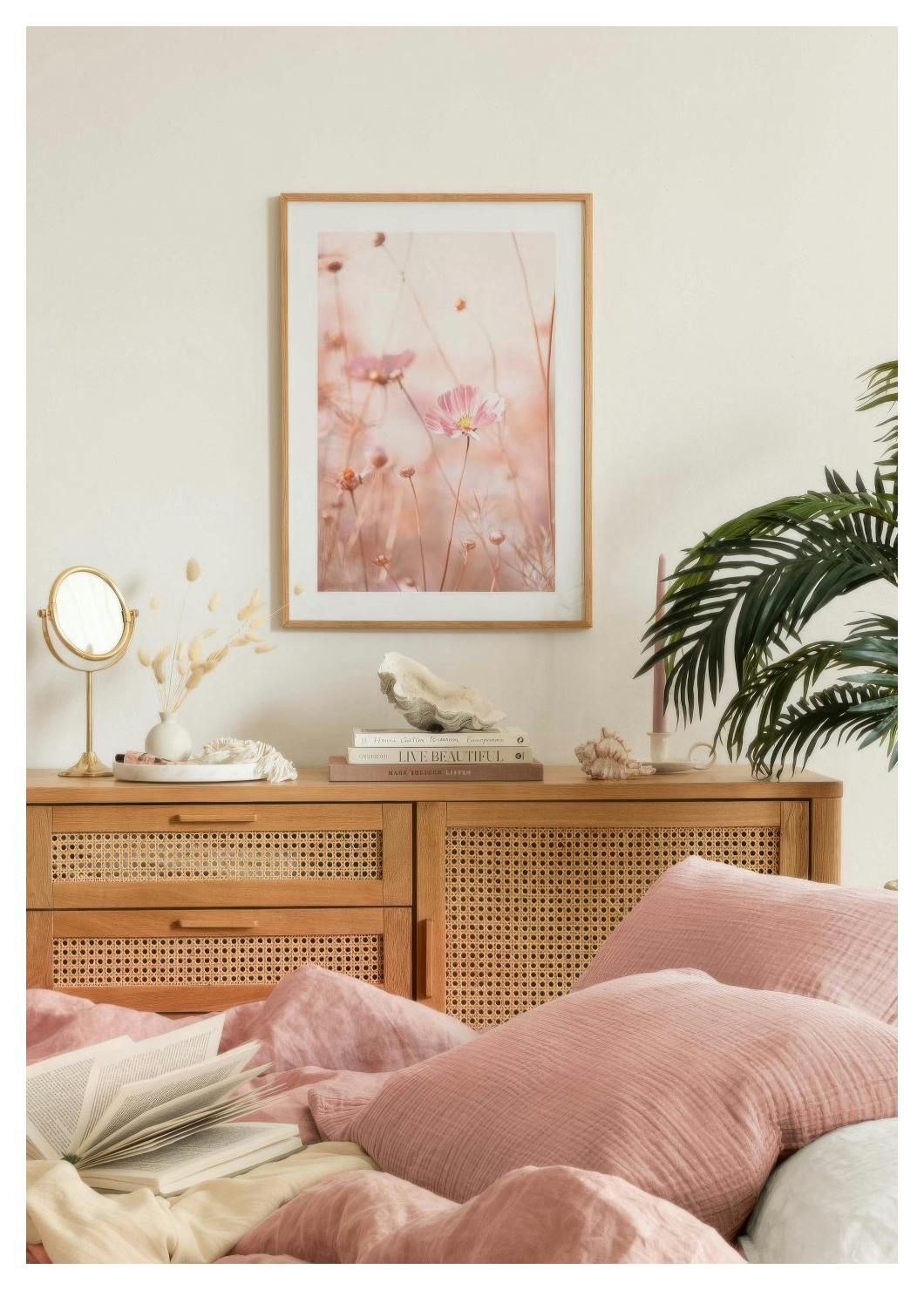 Pink Cosmos Flowers Poster (21x30 cm) - Poster Store