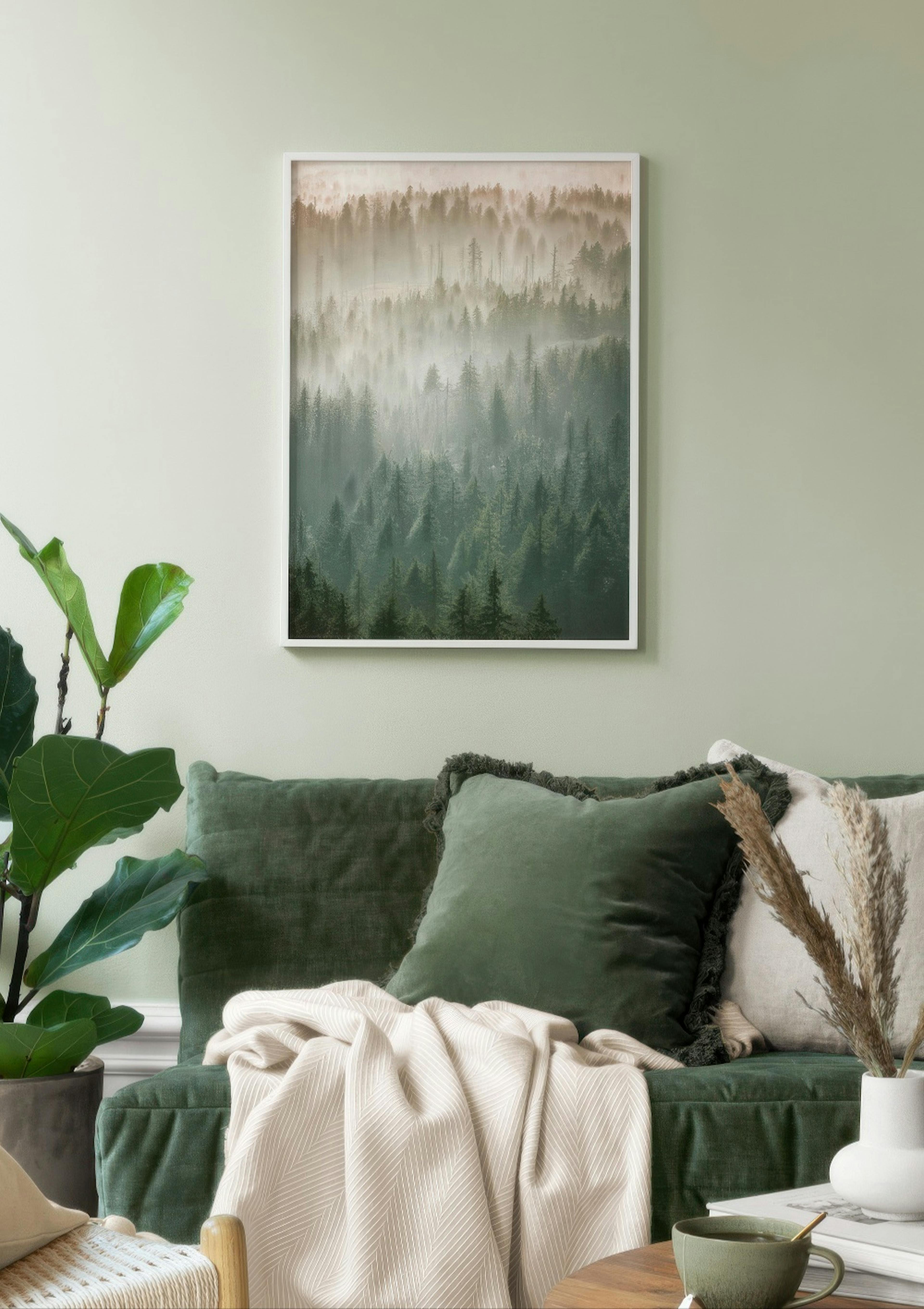 Brume sur la cime des arbres Poster thumbnail