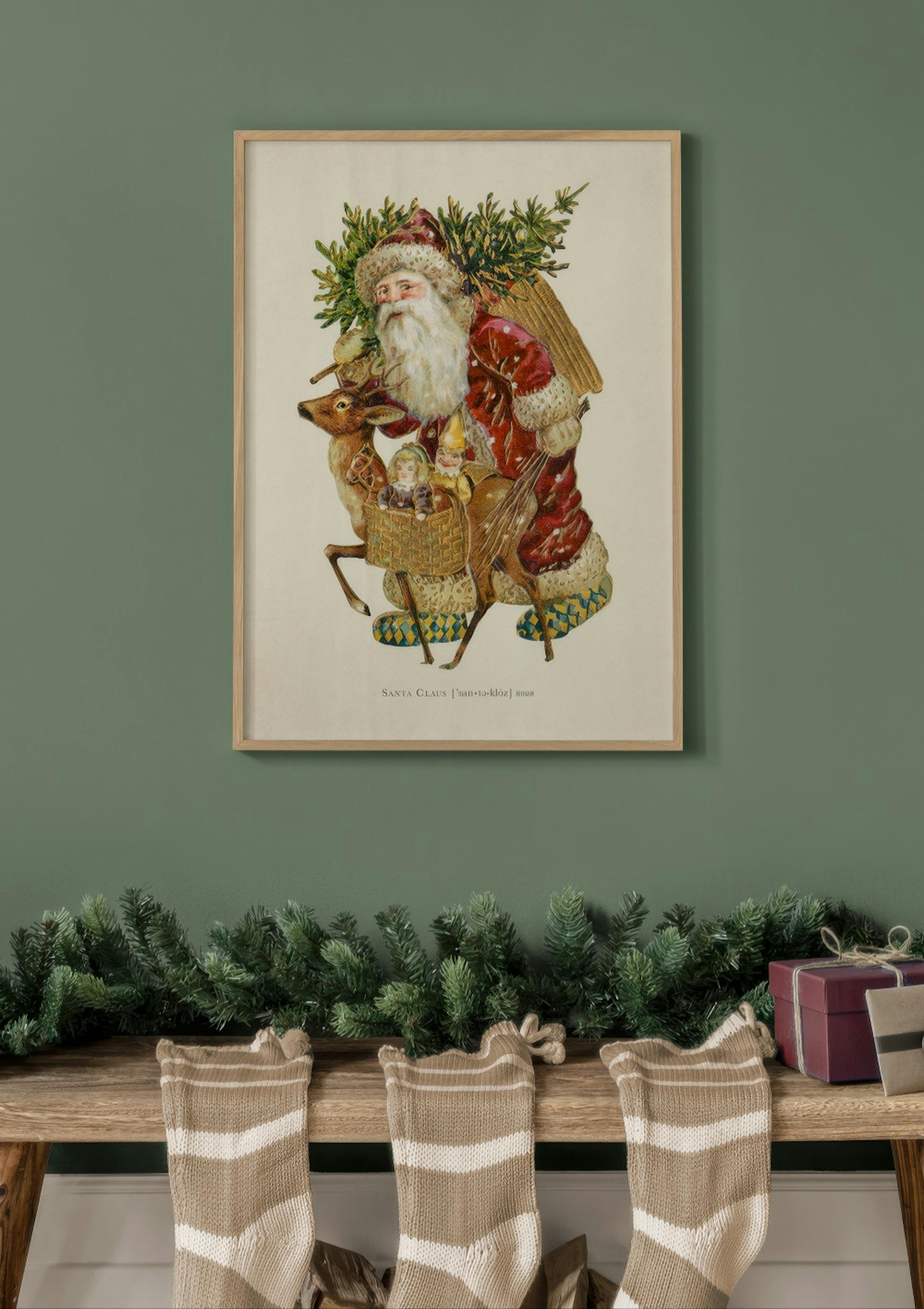 Póster vintage de Papá Noel thumbnail