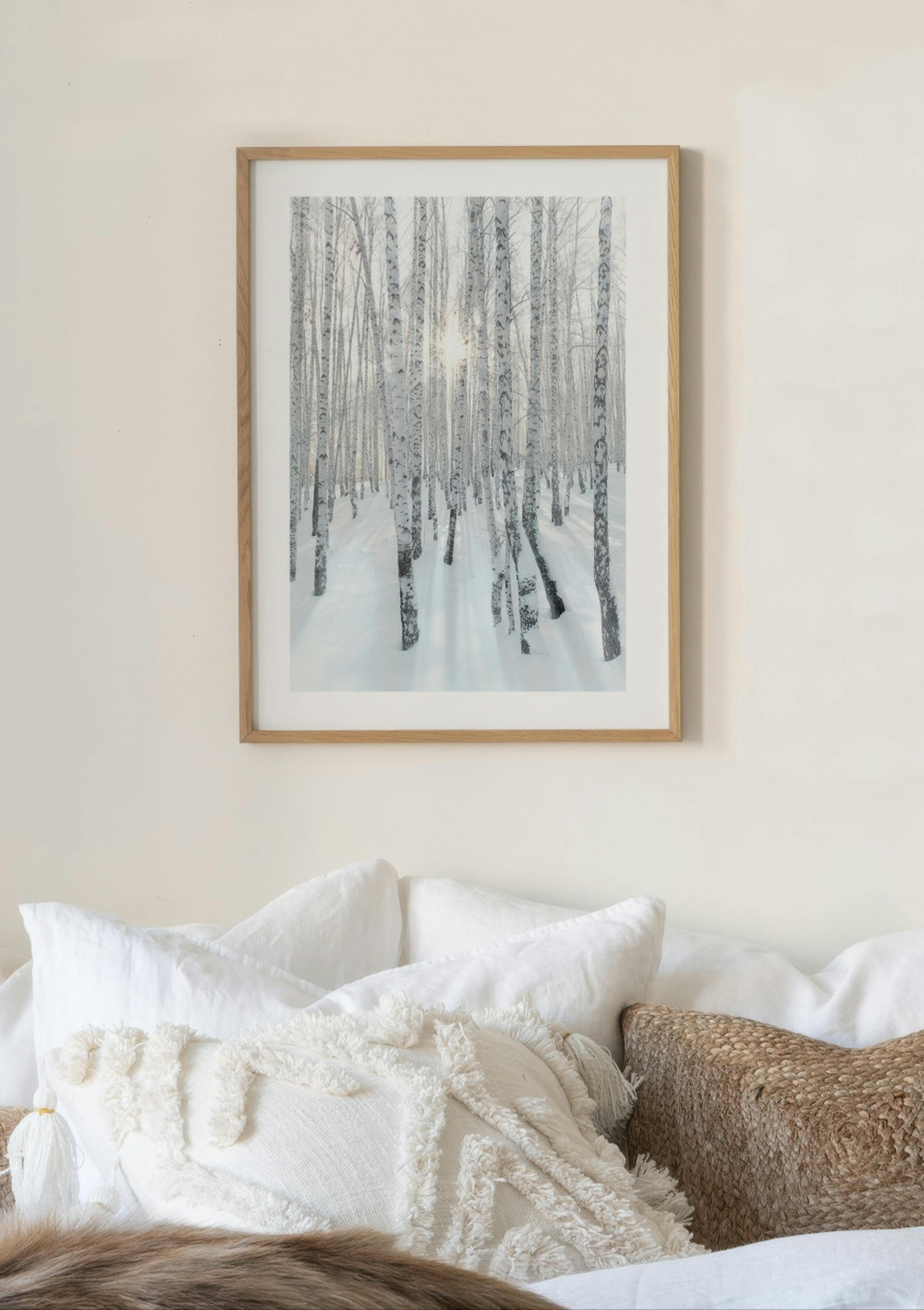 Snowy Birch Forest Poster thumbnail