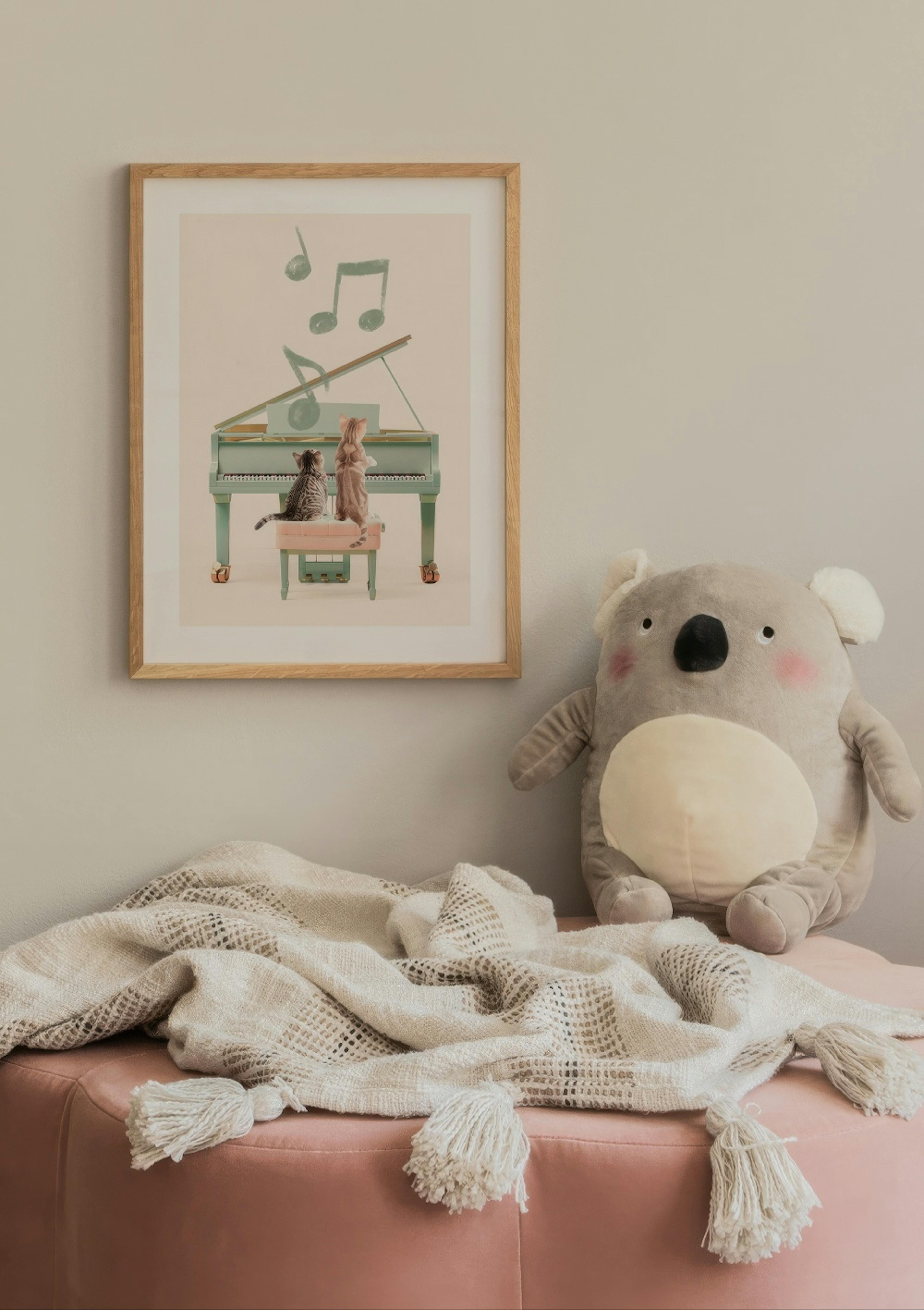 Cats Playing Piano Poster thumbnail