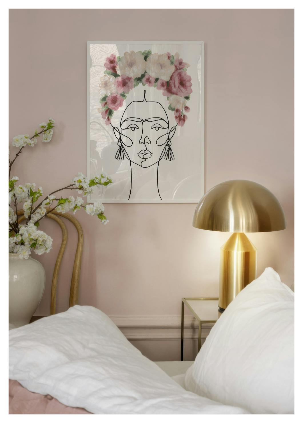 Floral Frida Line Art Poster (21x30 cm) - Poster Store