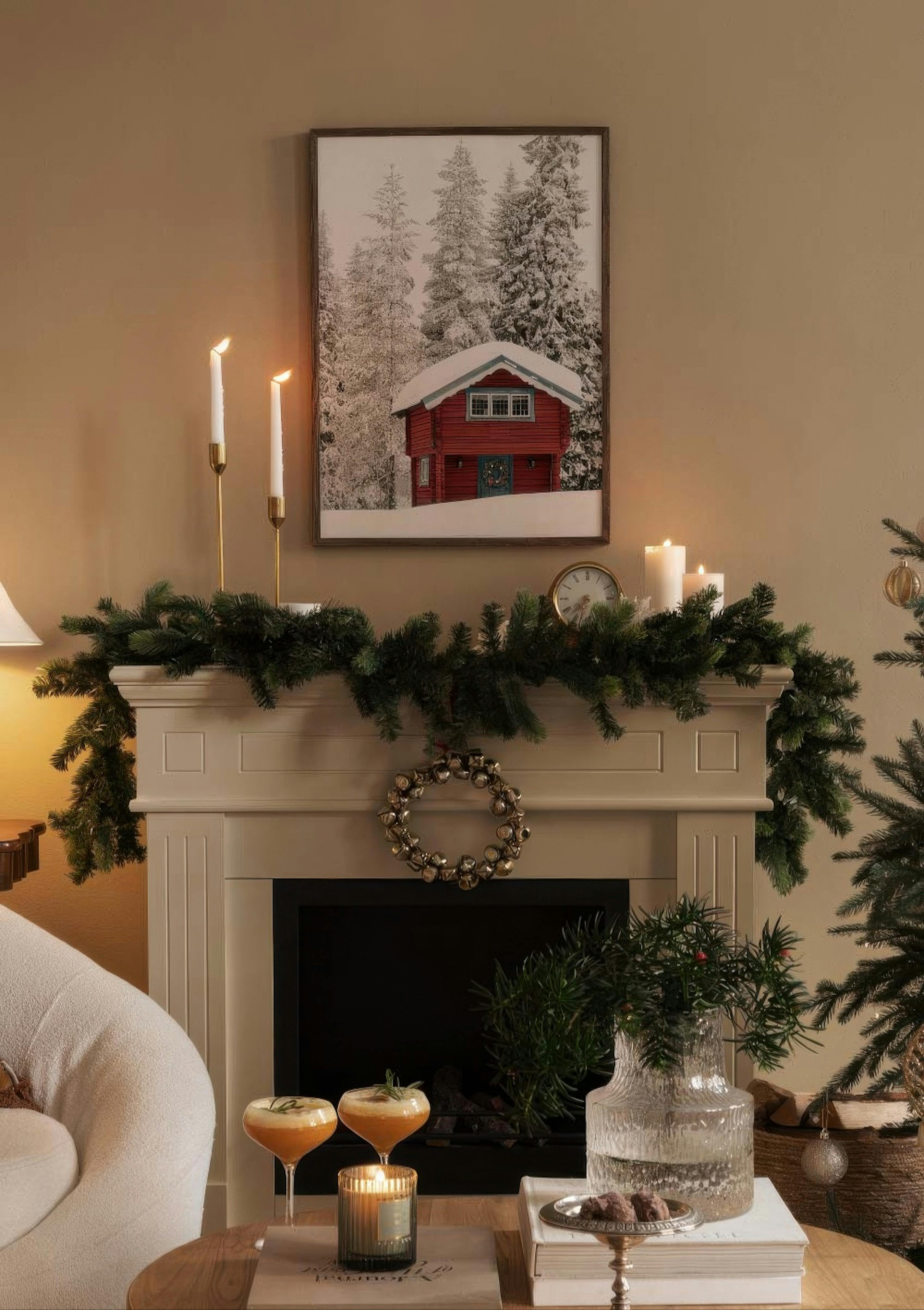 Red Holiday Cabin Poster thumbnail