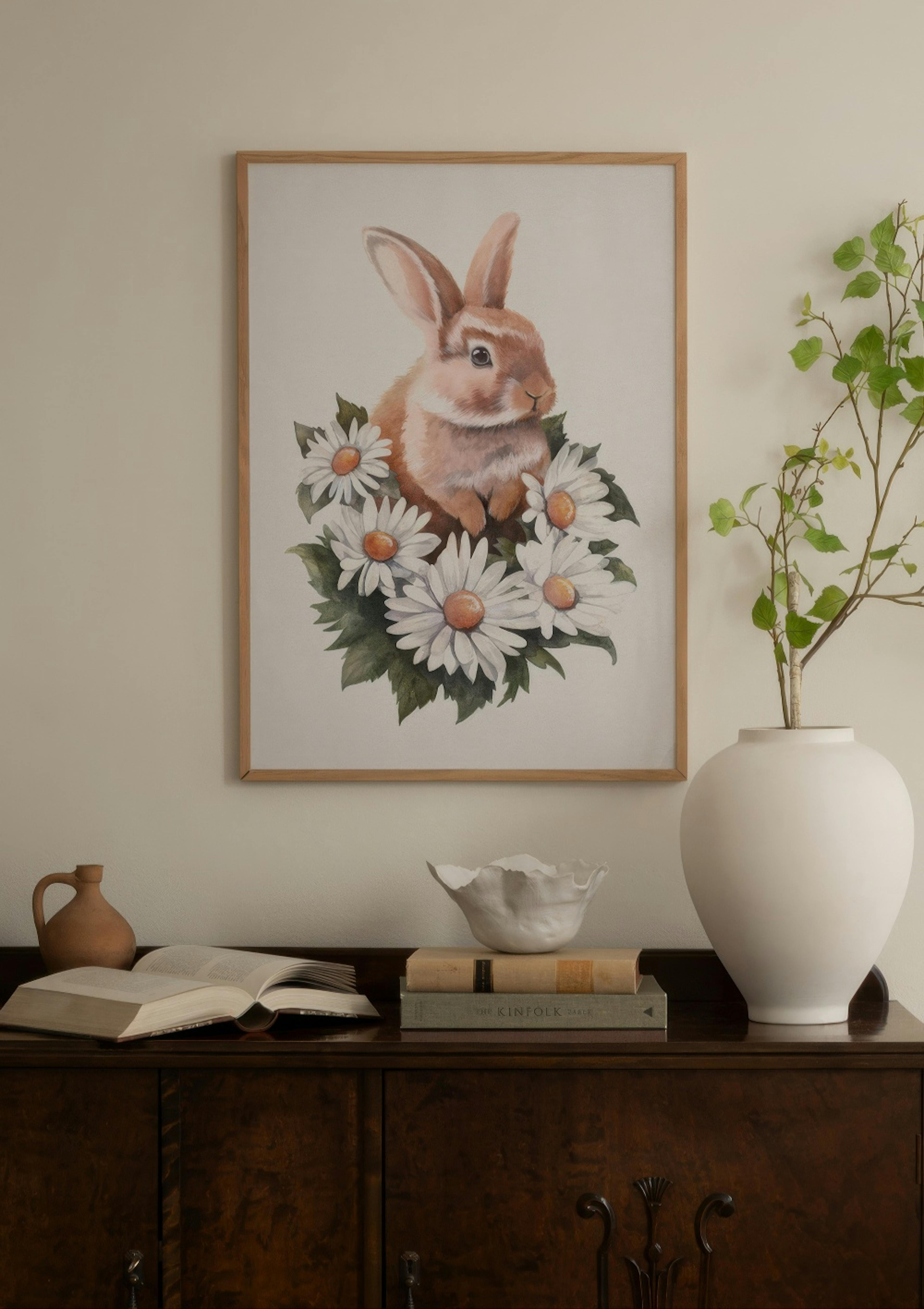 Lapin parmi les Marguerites Poster thumbnail