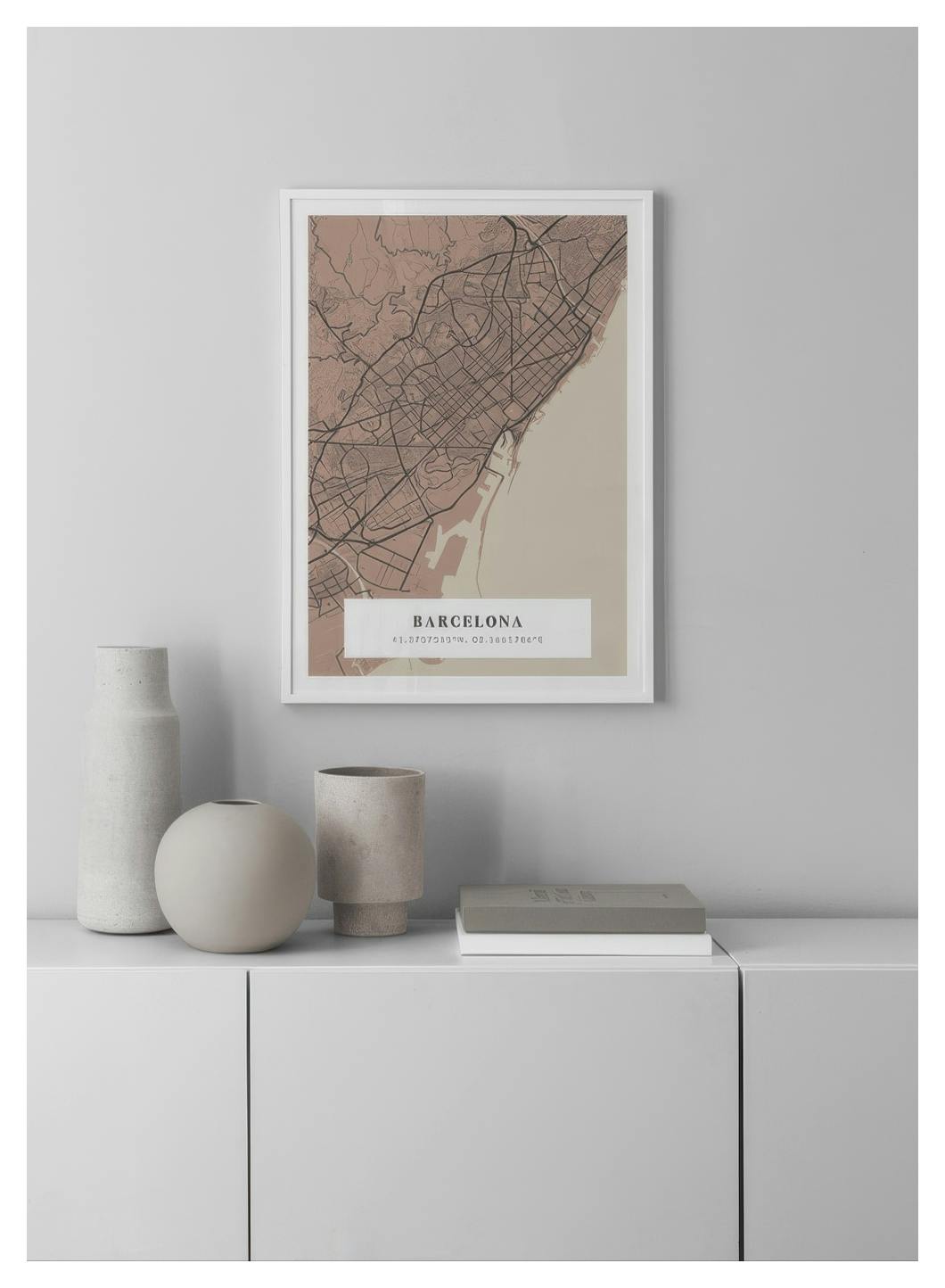 Map No1 Vintage Pink Personal Poster (50x70 cm) - Poster Store
