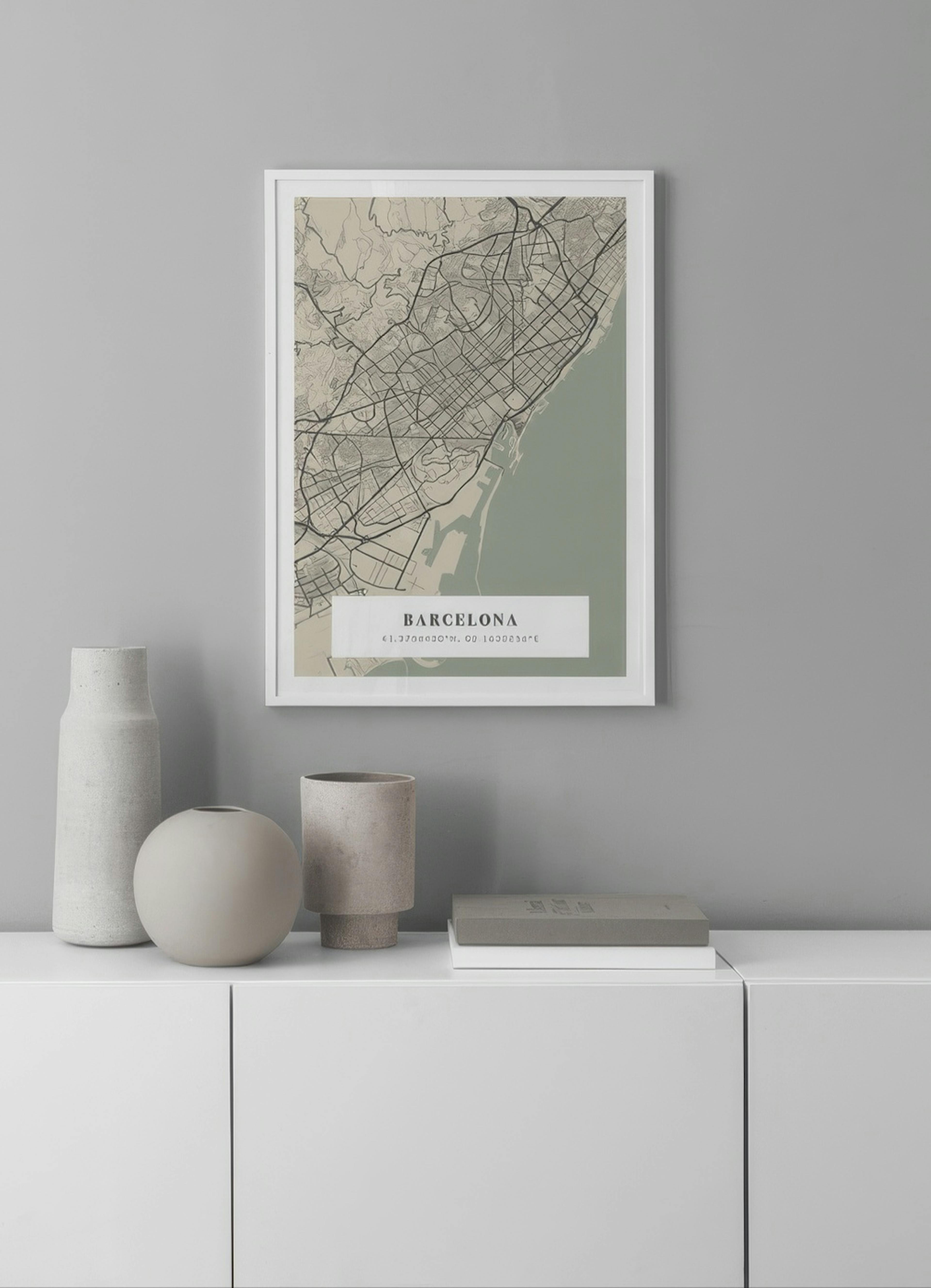 Map No1 Vintage Green Personal Poster thumbnail