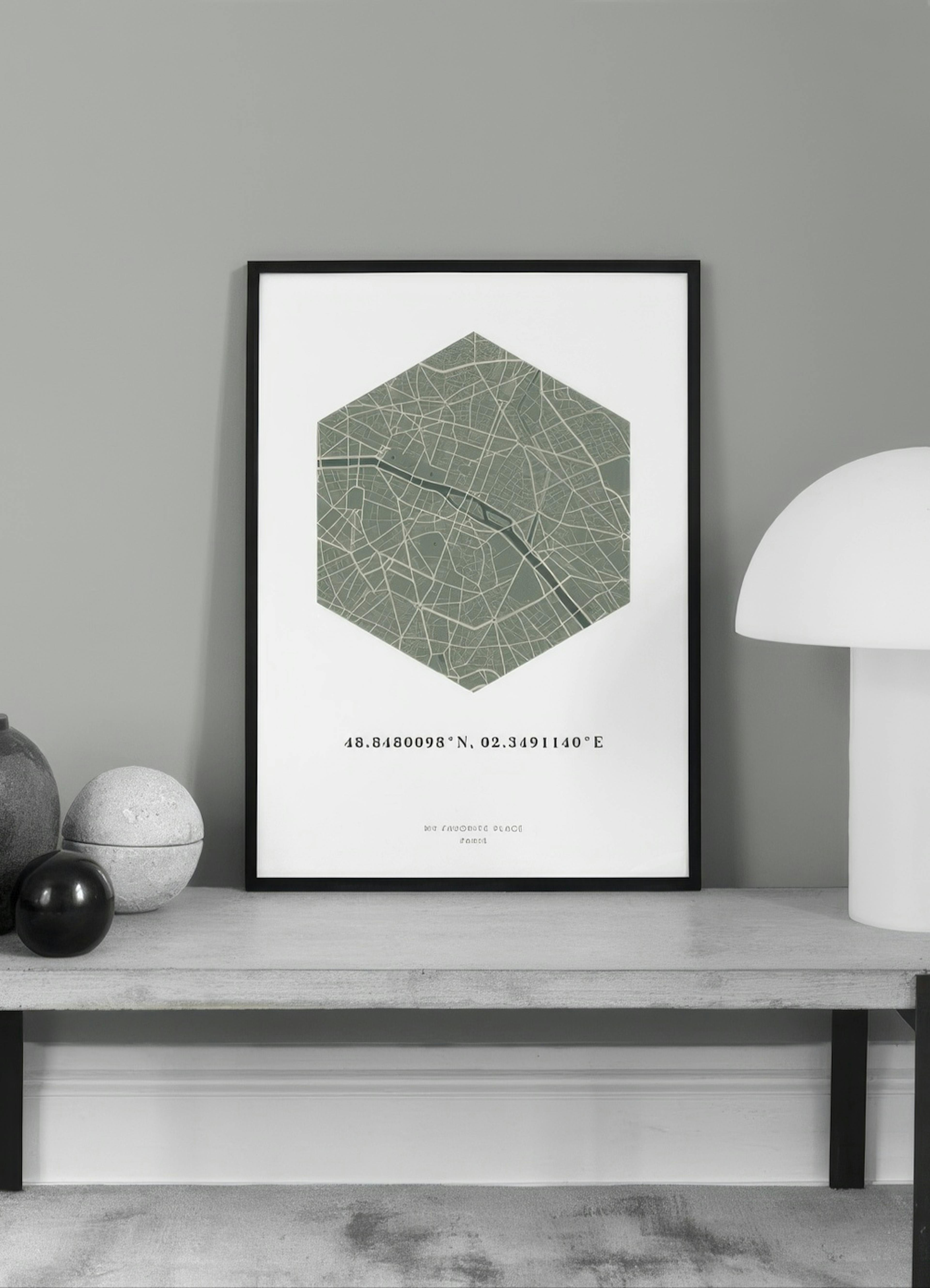 Hexagon Map Moss Personal Poster thumbnail