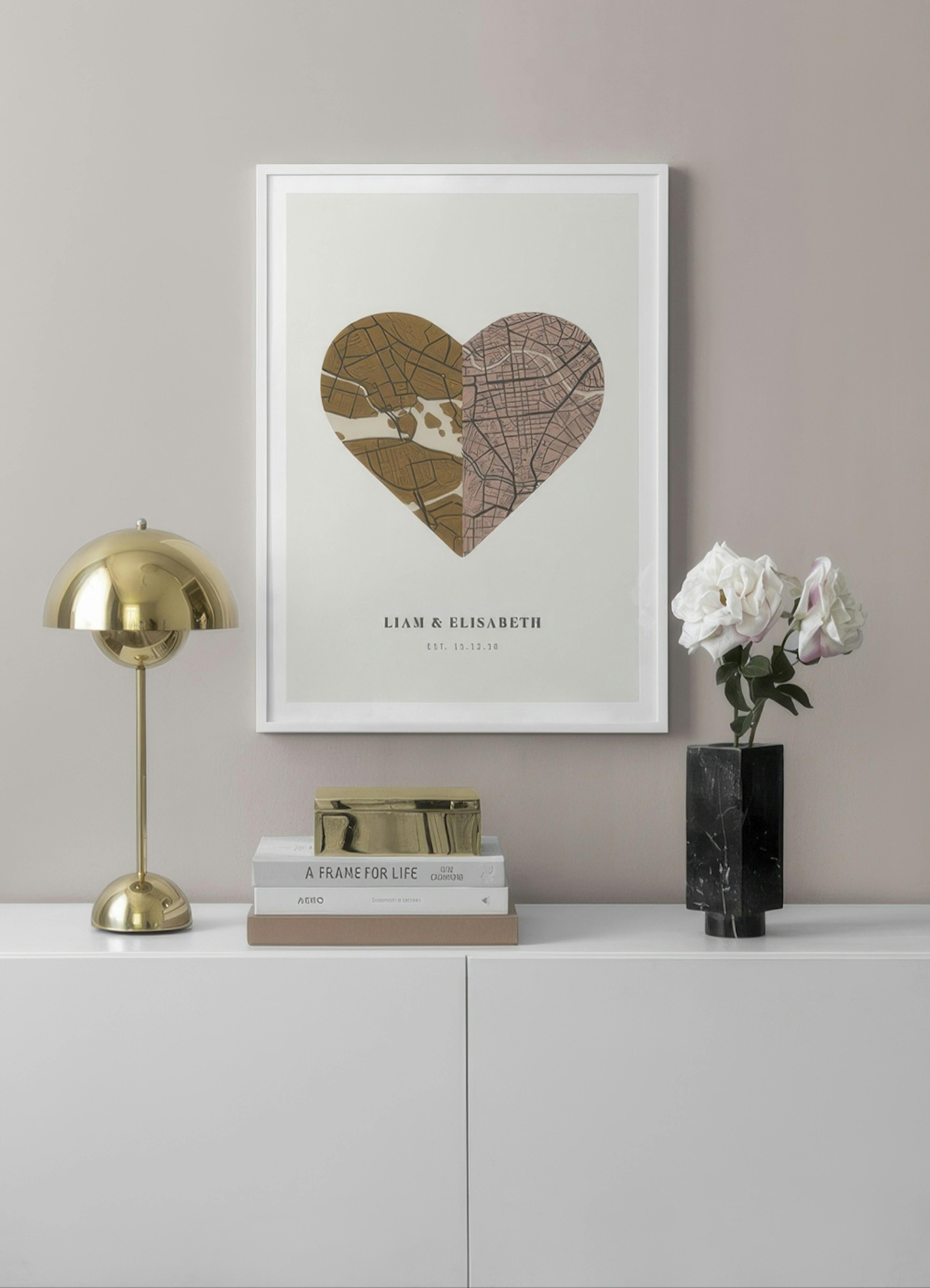 Carte Amour Vintage Poster Personnalisé thumbnail