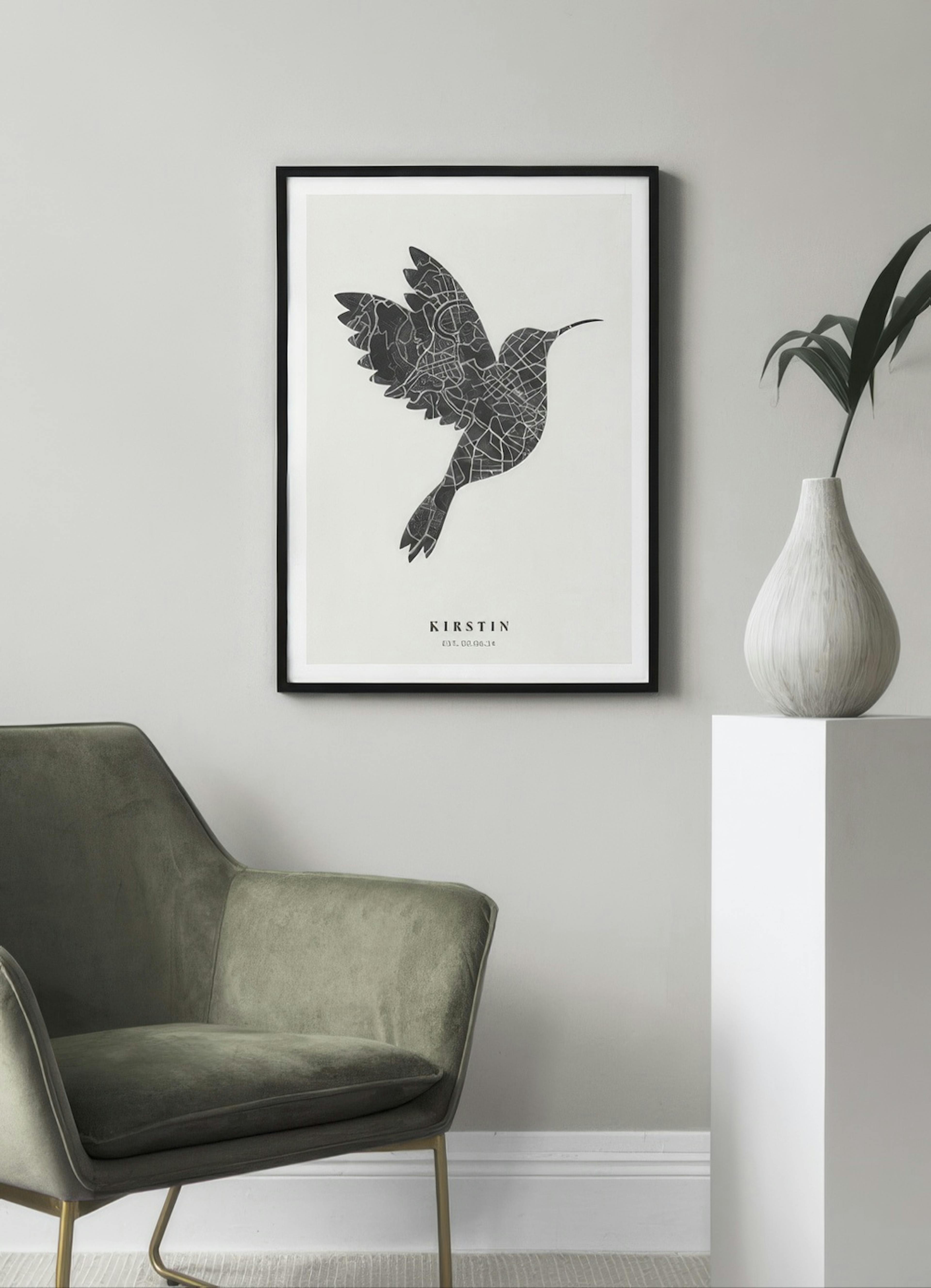 Carte Oiseau Nuit Poster Personnalisé thumbnail