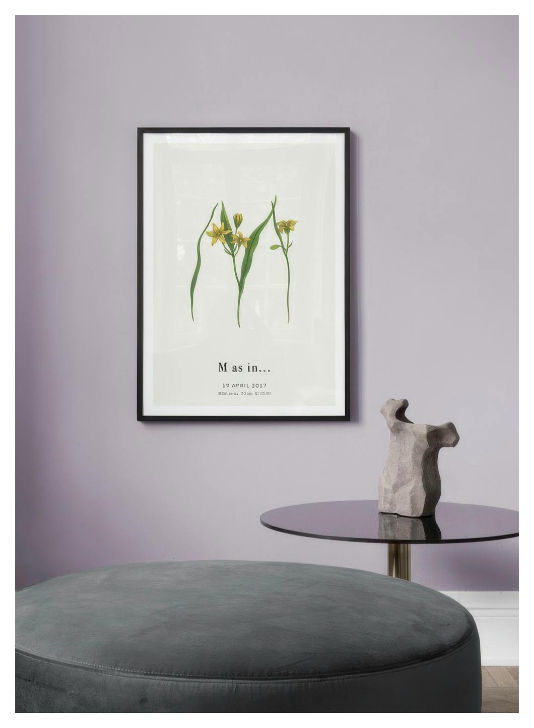 Botanic Letter M Personal Poster (30x40 cm) - Poster Store