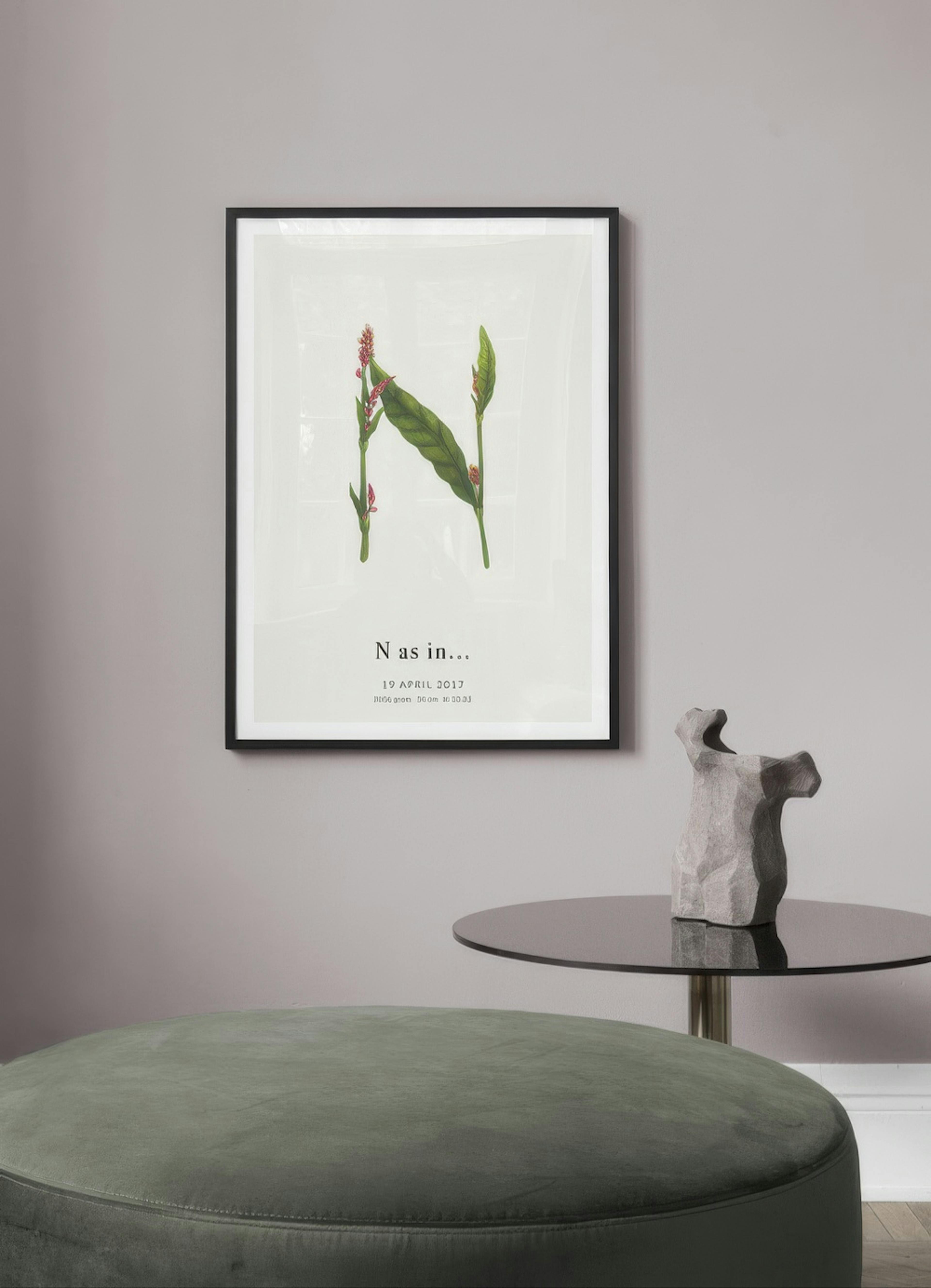 Lettera Botanica N poster personalizzato thumbnail