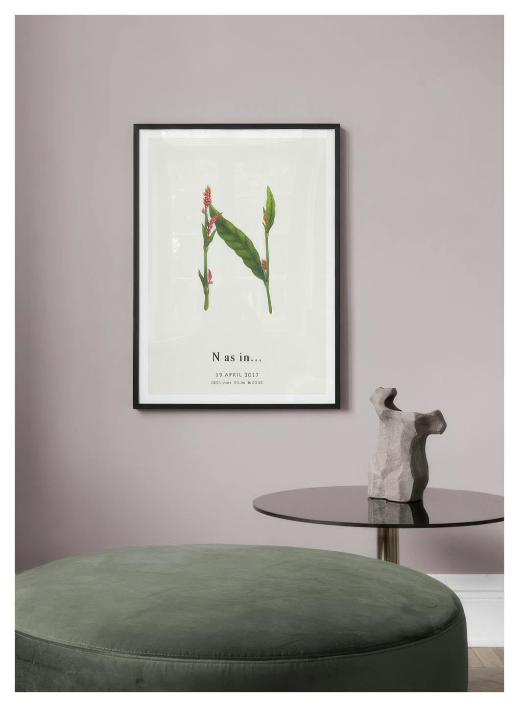Botanic Letter N Personal Poster (30x40 cm) - Poster Store