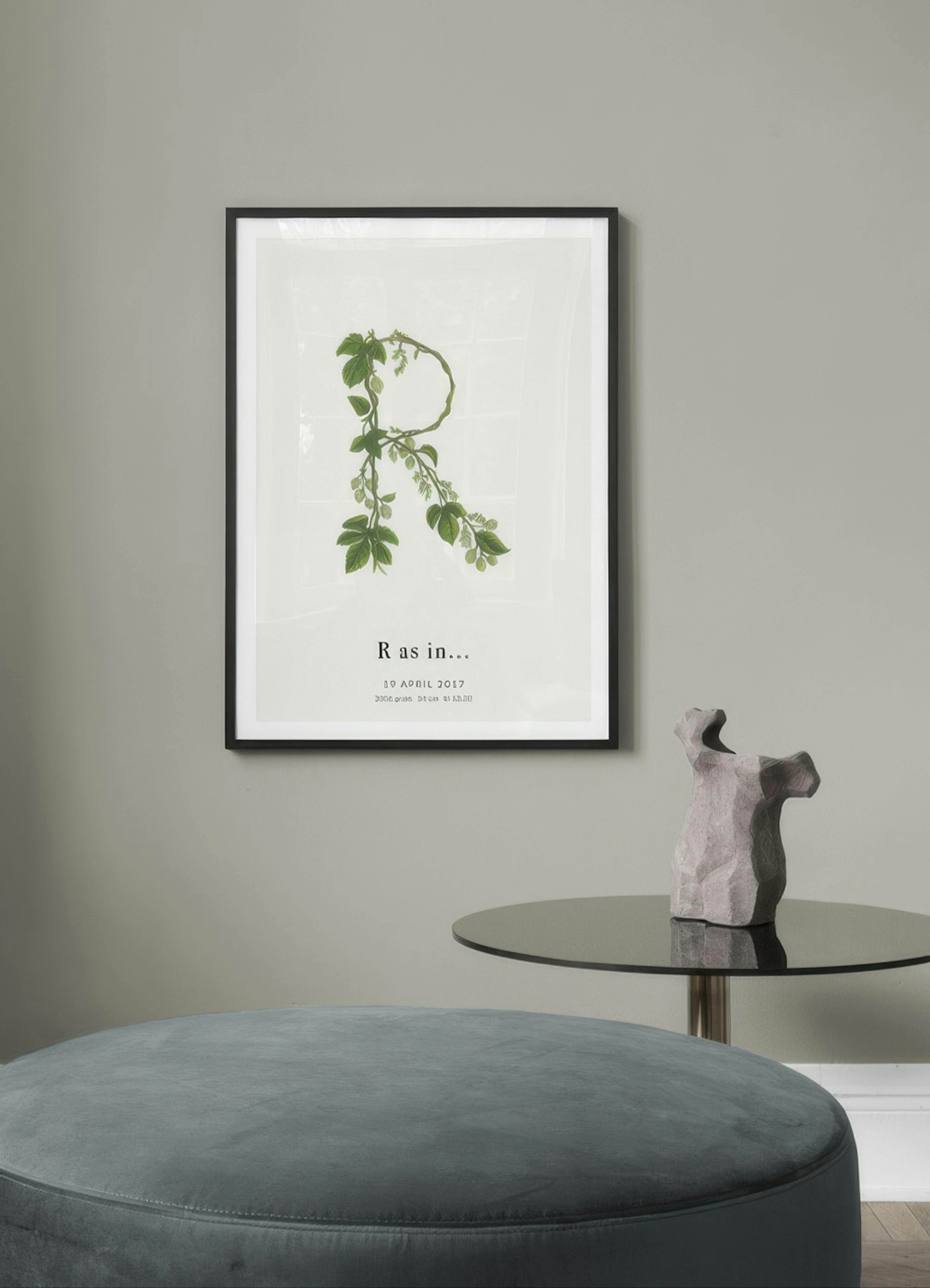 Botanisk bogstav R personlig plakat thumbnail
