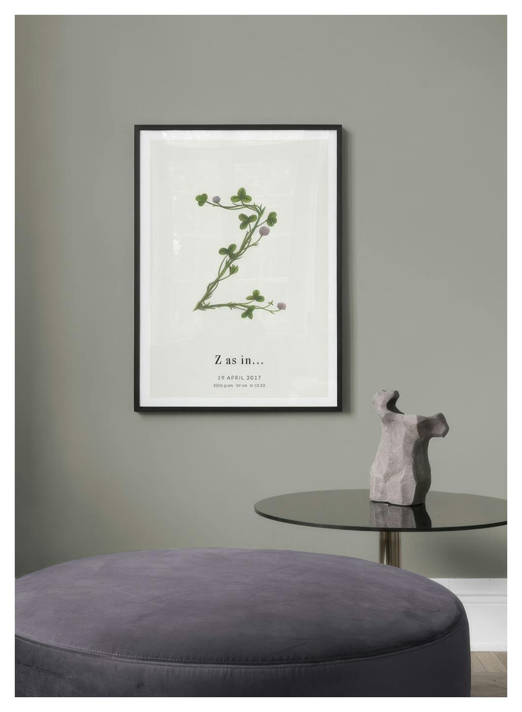 Botanic Letter Z Personal Poster (30x40 cm) - Poster Store