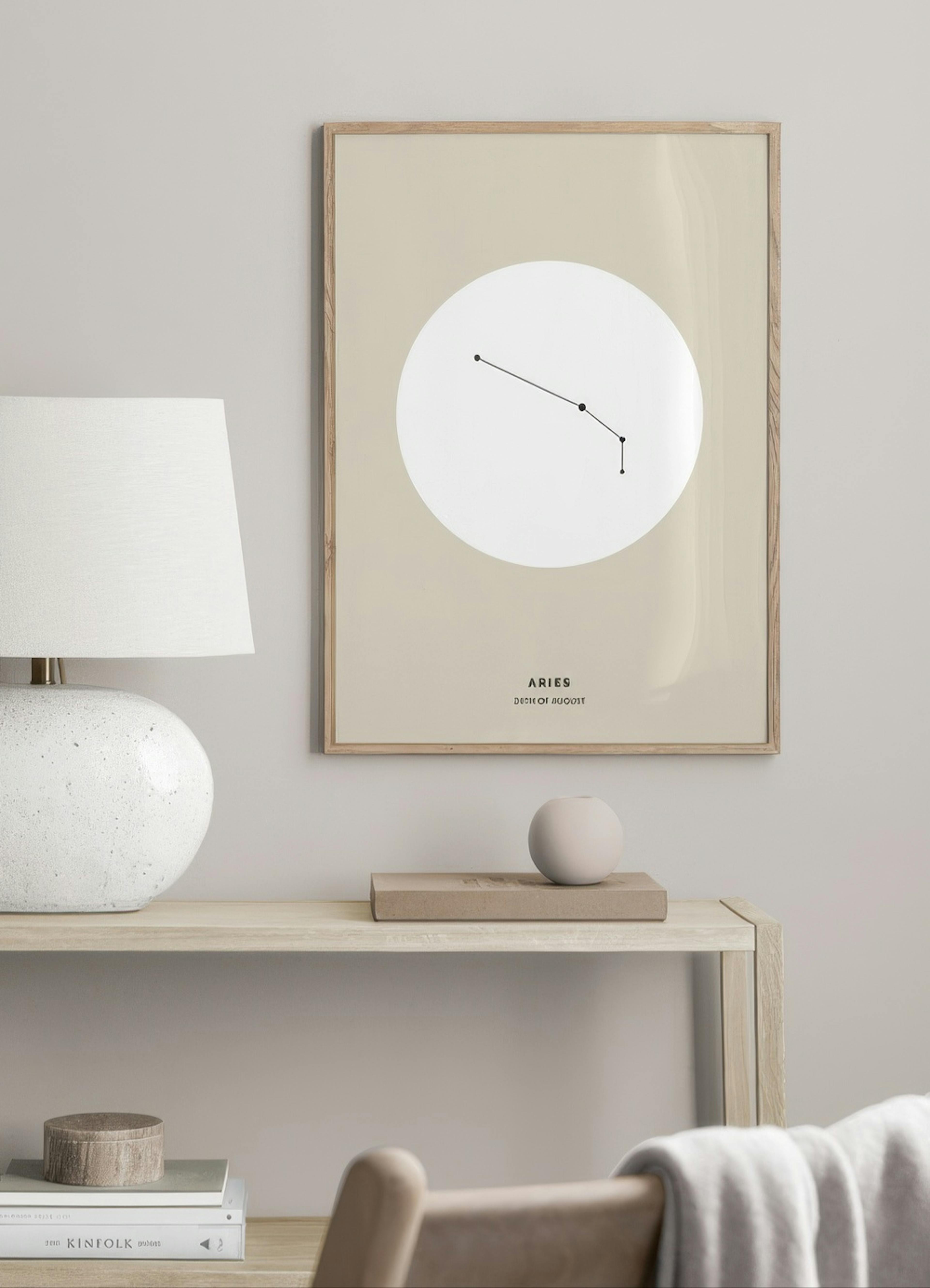 Star Sign Beige Aries persoonlijke poster thumbnail
