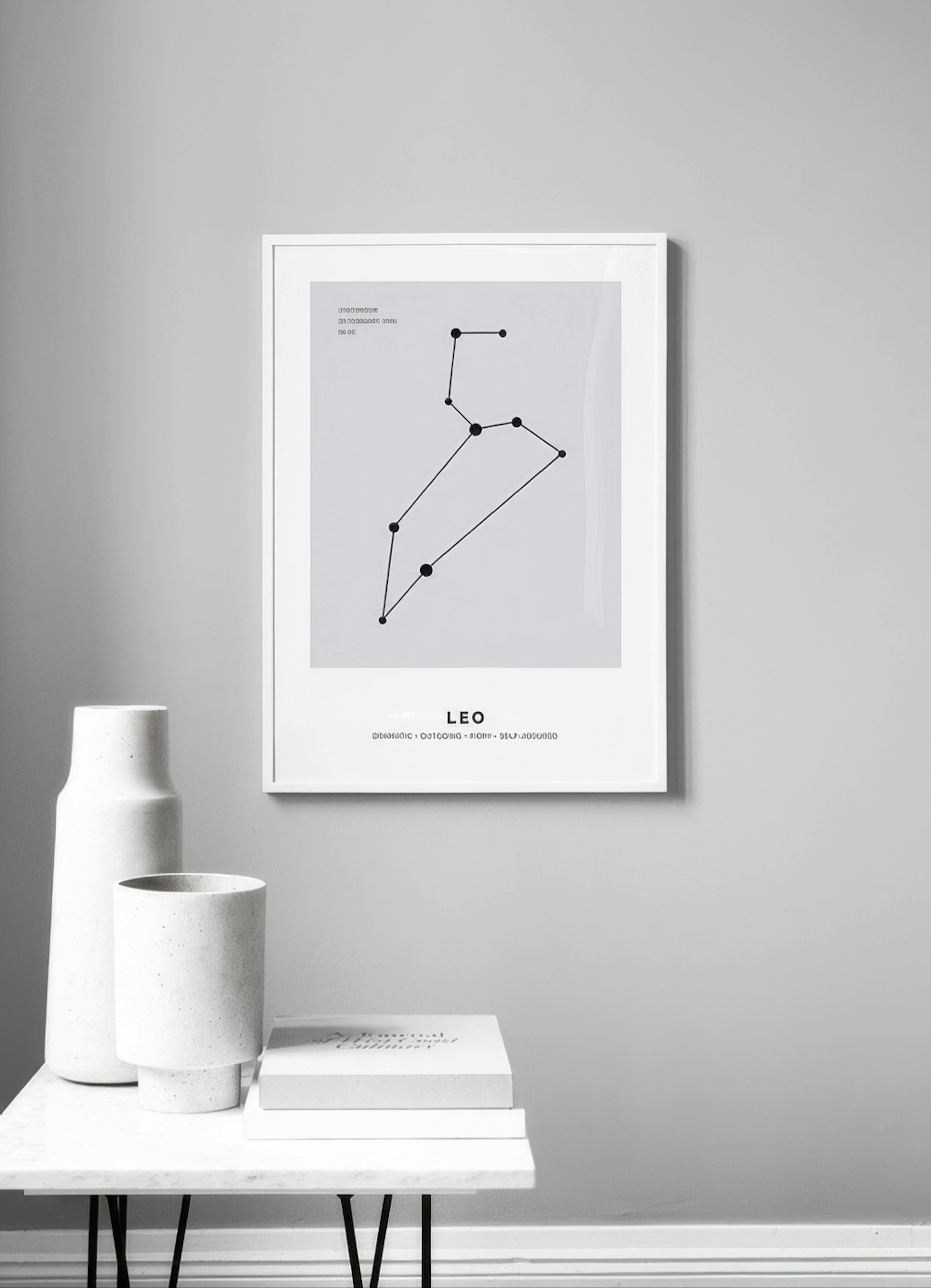 Constellation Gris Lion Poster Personnalisé thumbnail