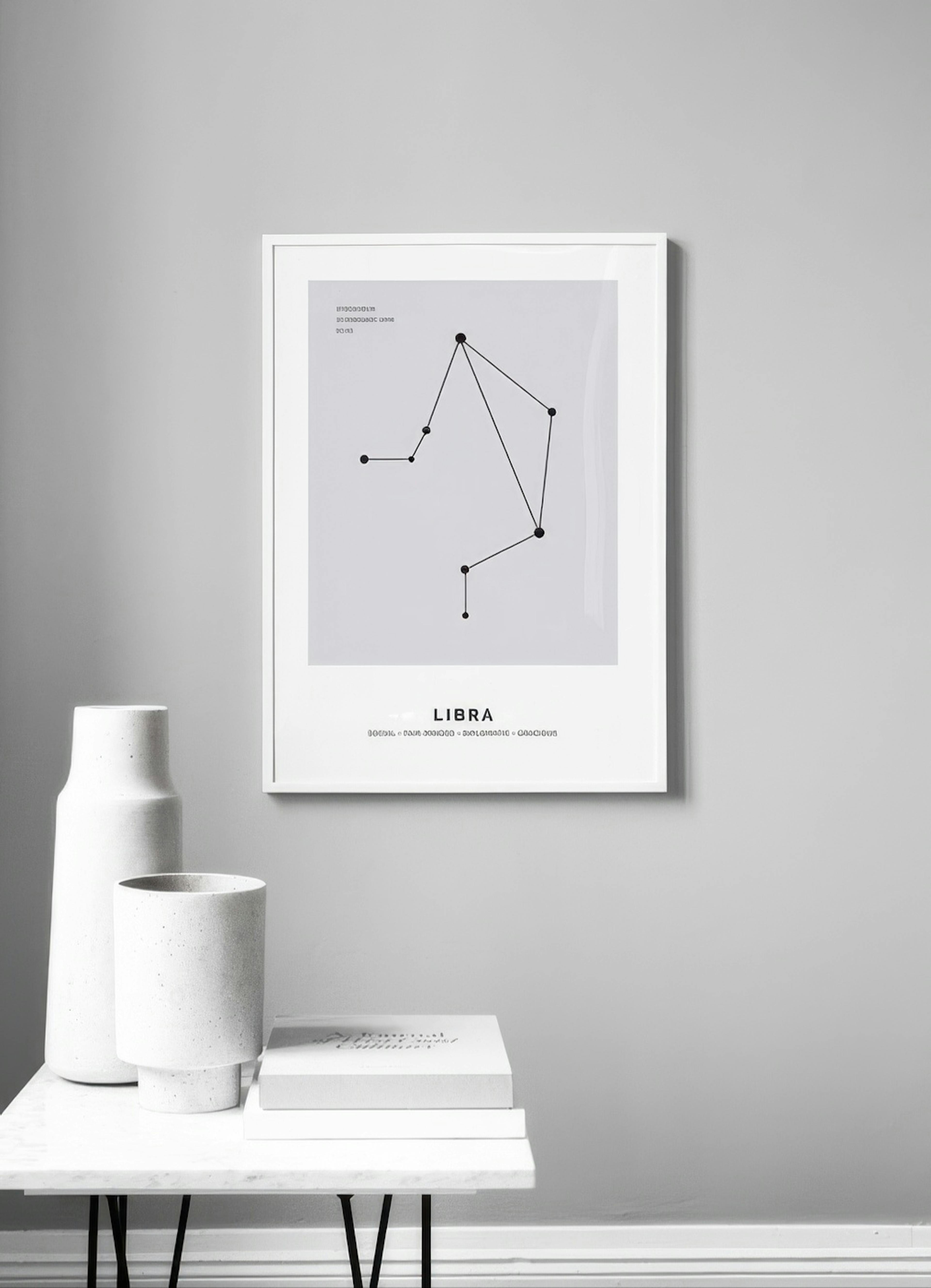 Costellazione Bilancia grigio poster personalizzato thumbnail